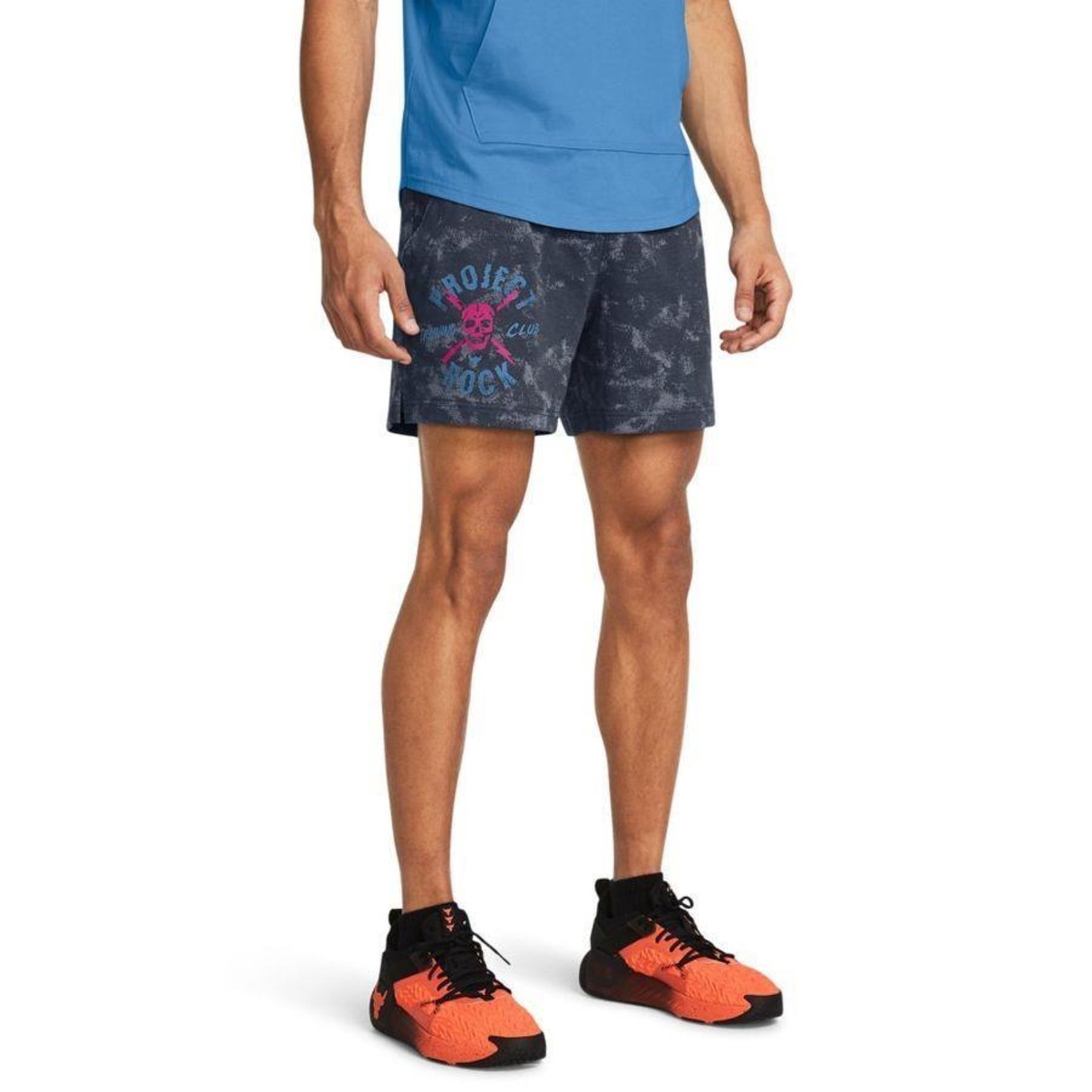 Shorts Under Armour Project Rock Aop Rival Terry - Masculino - Foto 1