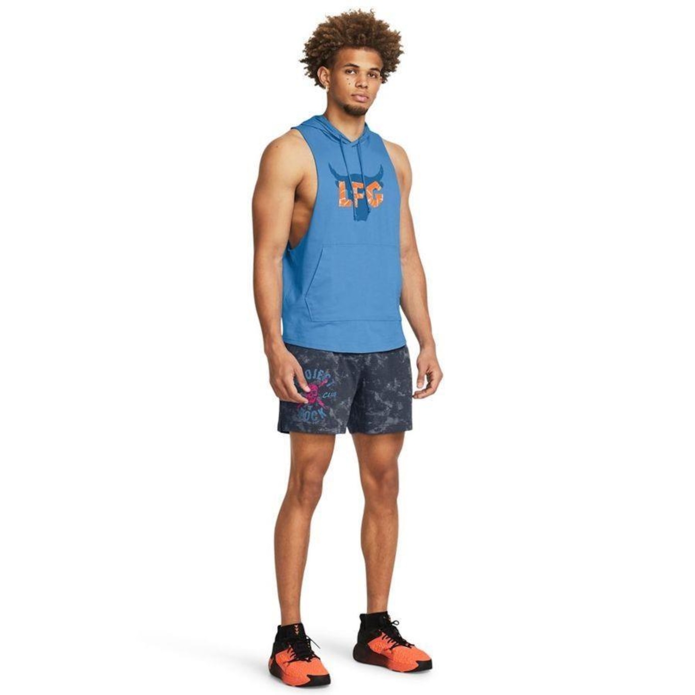 Shorts Under Armour Project Rock Aop Rival Terry - Masculino - Foto 4