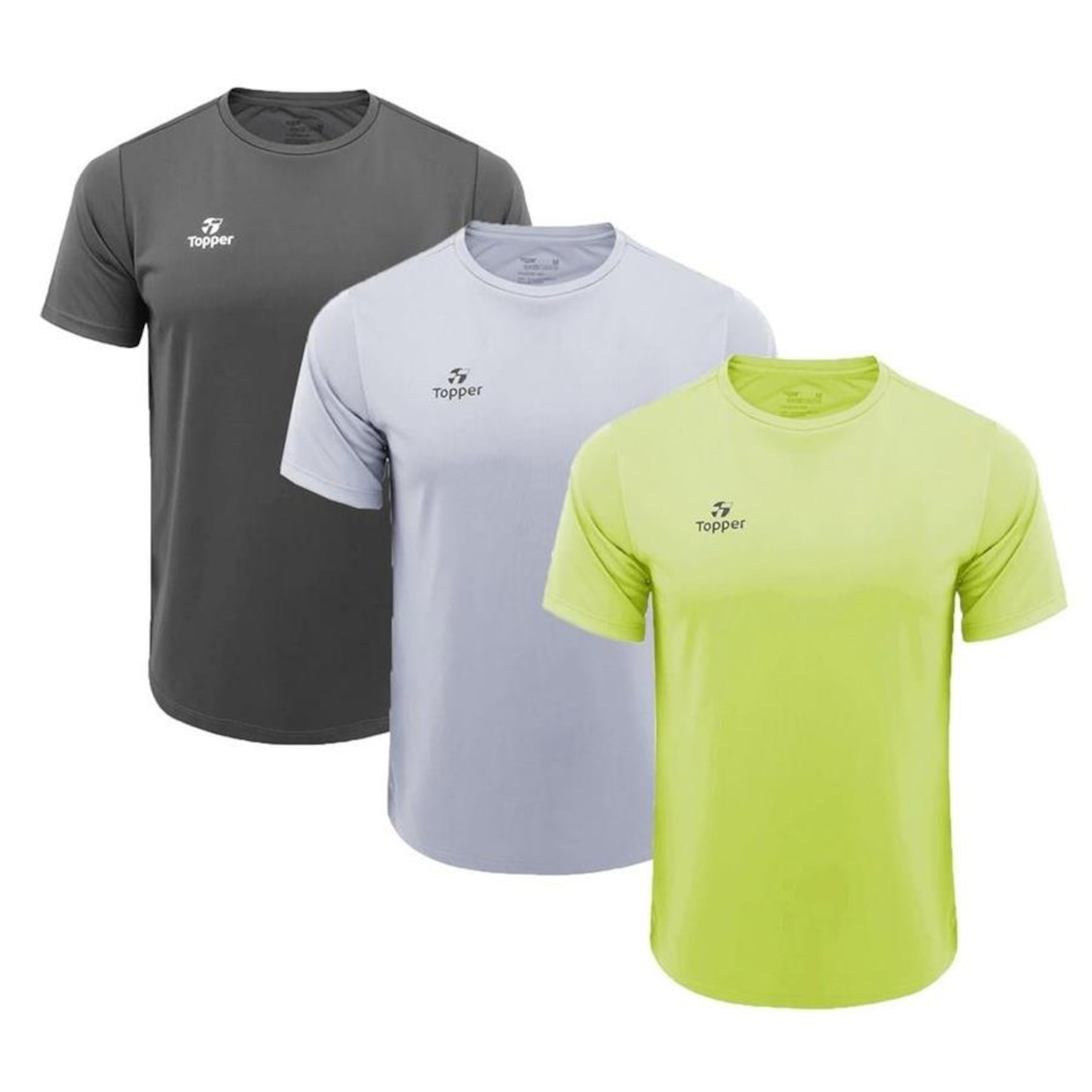 Kit Camiseta Topper Faster - 3 Unidades - Masculina - Foto 1