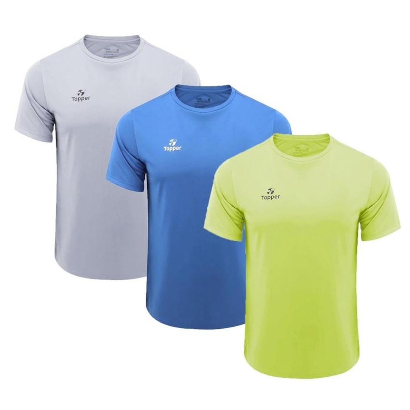 Kit Camiseta Topper Faster - 3 Unidades - Masculina - Foto 1