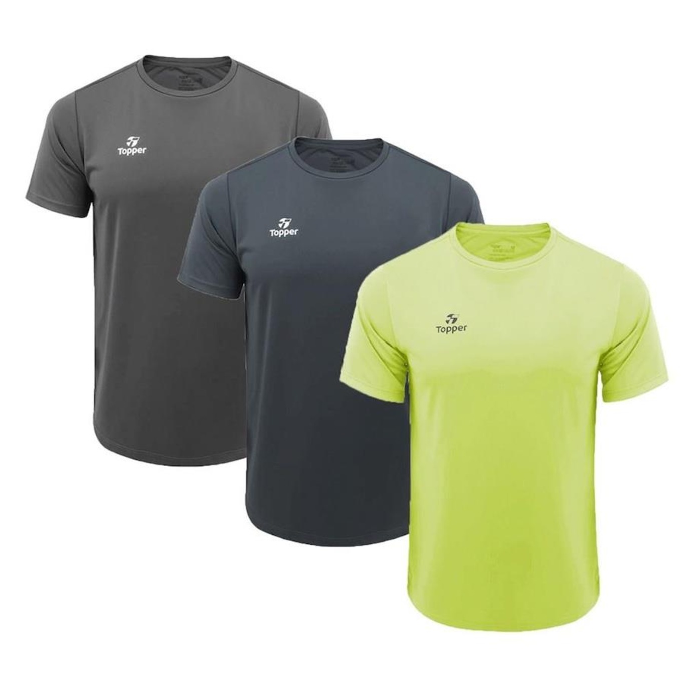 Kit Camiseta Topper Faster - 3 Unidades - Masculina - Foto 1