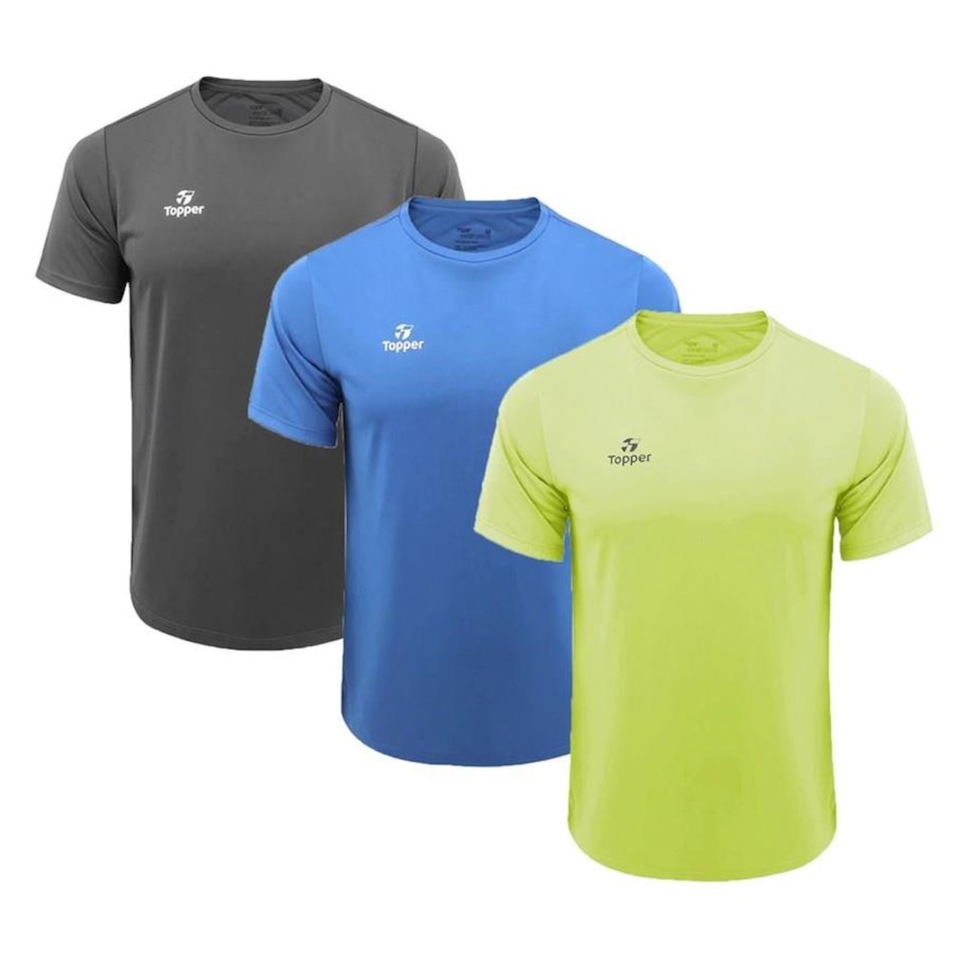 Kit Camiseta Topper Faster - 3 Unidades - Masculina - Foto 1