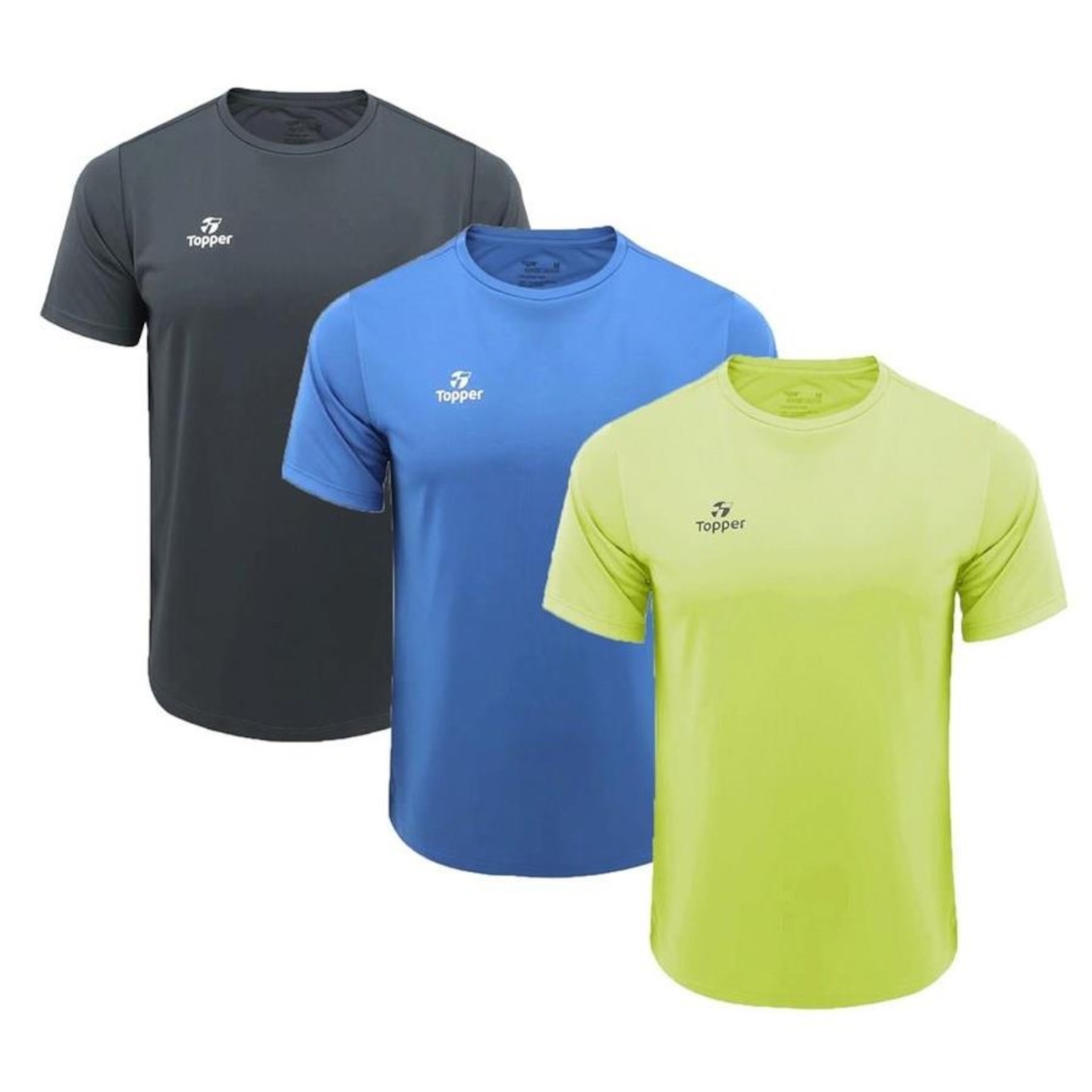 Kit Camiseta Topper Faster - 3 Unidades - Masculina - Foto 1