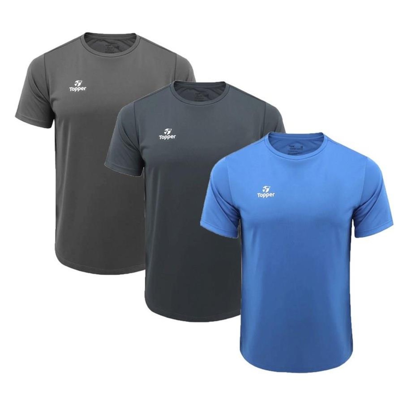 Kit Camiseta Topper Faster - 3 Unidades - Masculina - Foto 1