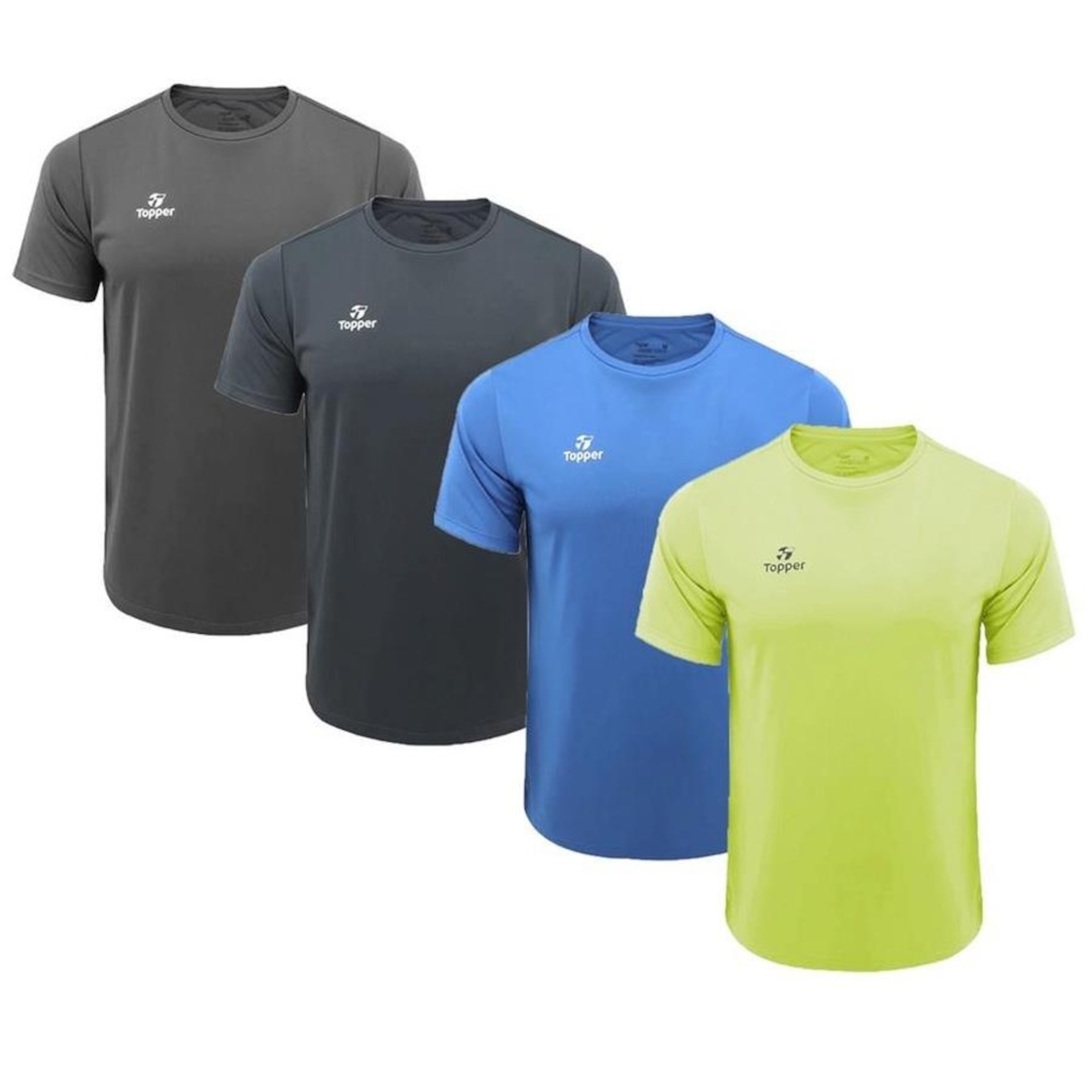 Kit Camiseta Topper Faster - 4 Unidades - Masculina - Foto 1