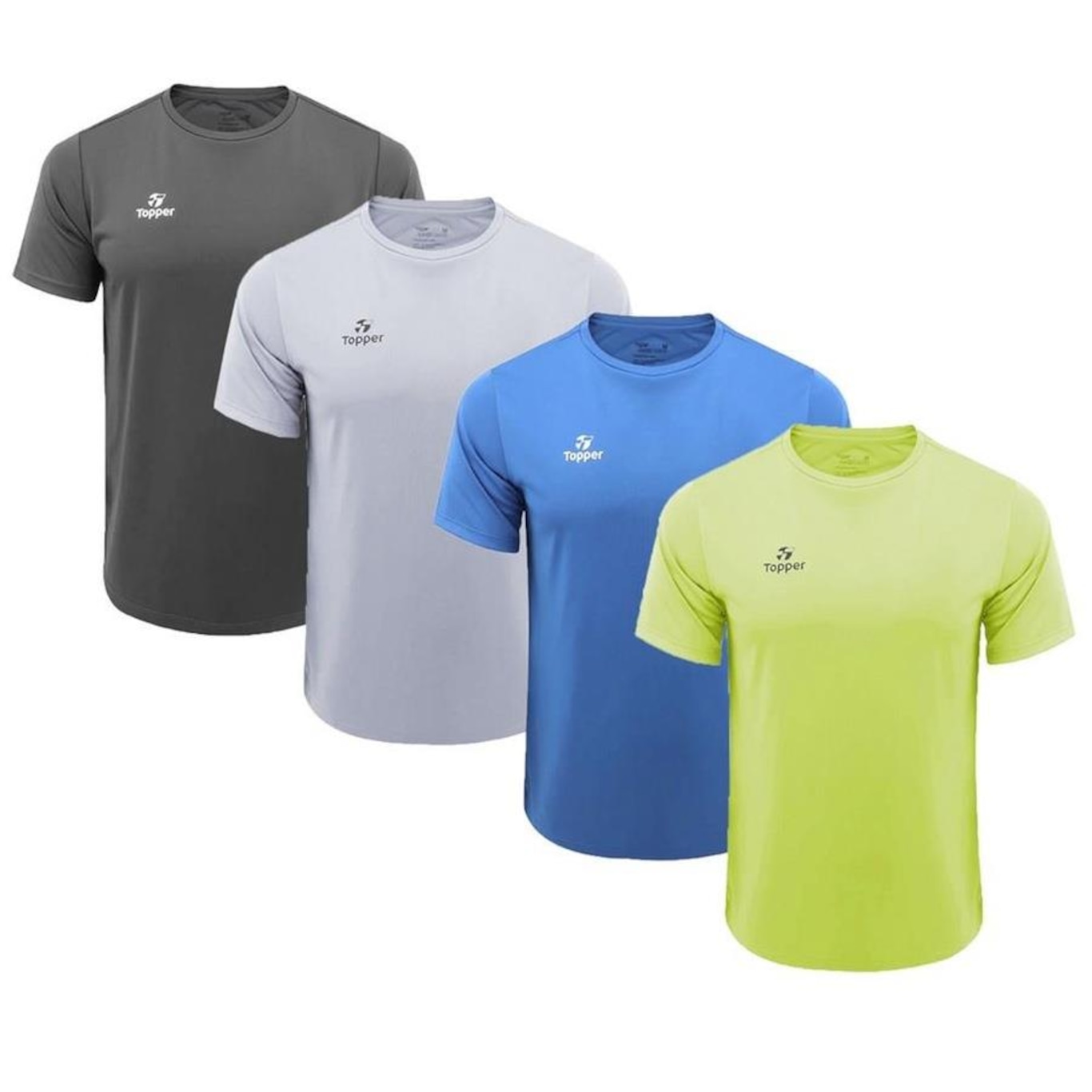 Kit Camiseta Topper Faster - 4 Unidades - Masculina - Foto 1