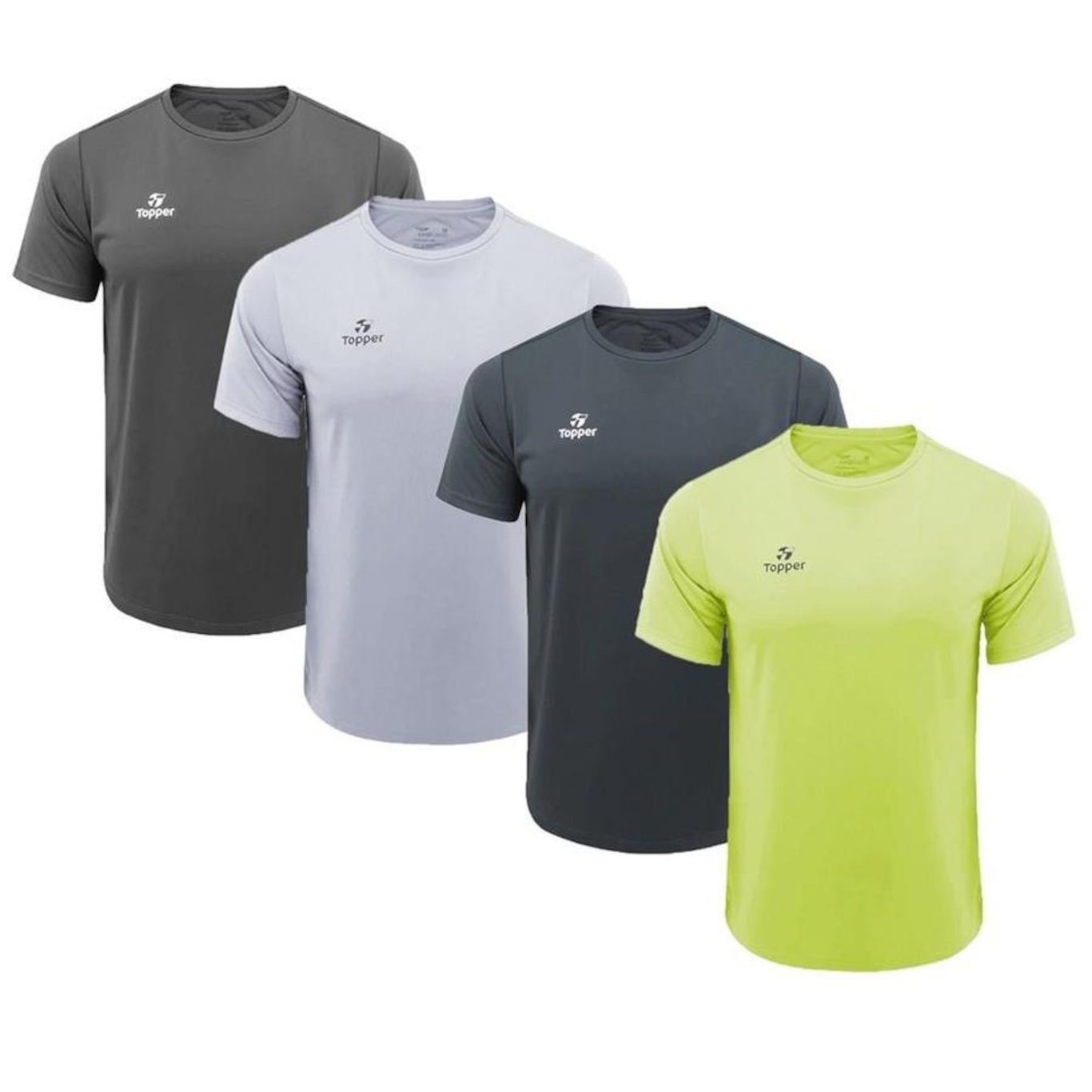 Kit Camiseta Topper Faster - 4 Unidades - Masculina - Foto 1