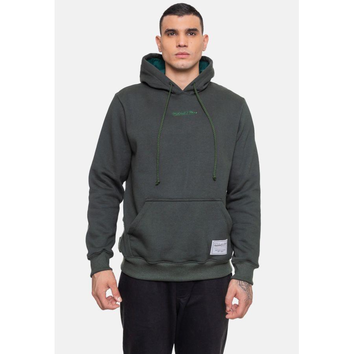 Blusão de Moletom com Capuz Mitchell & Ness Classic Militar - Masculino - Foto 1