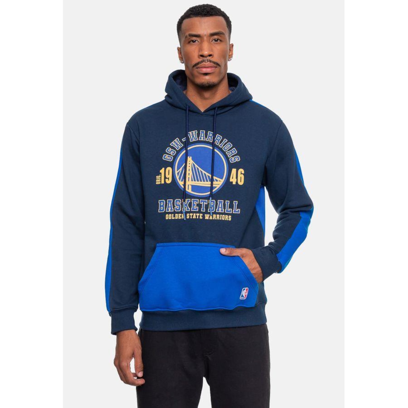 Blusão de Moletom com Capuz Nba Team Town Golden State Warriors - Masculino - Foto 1