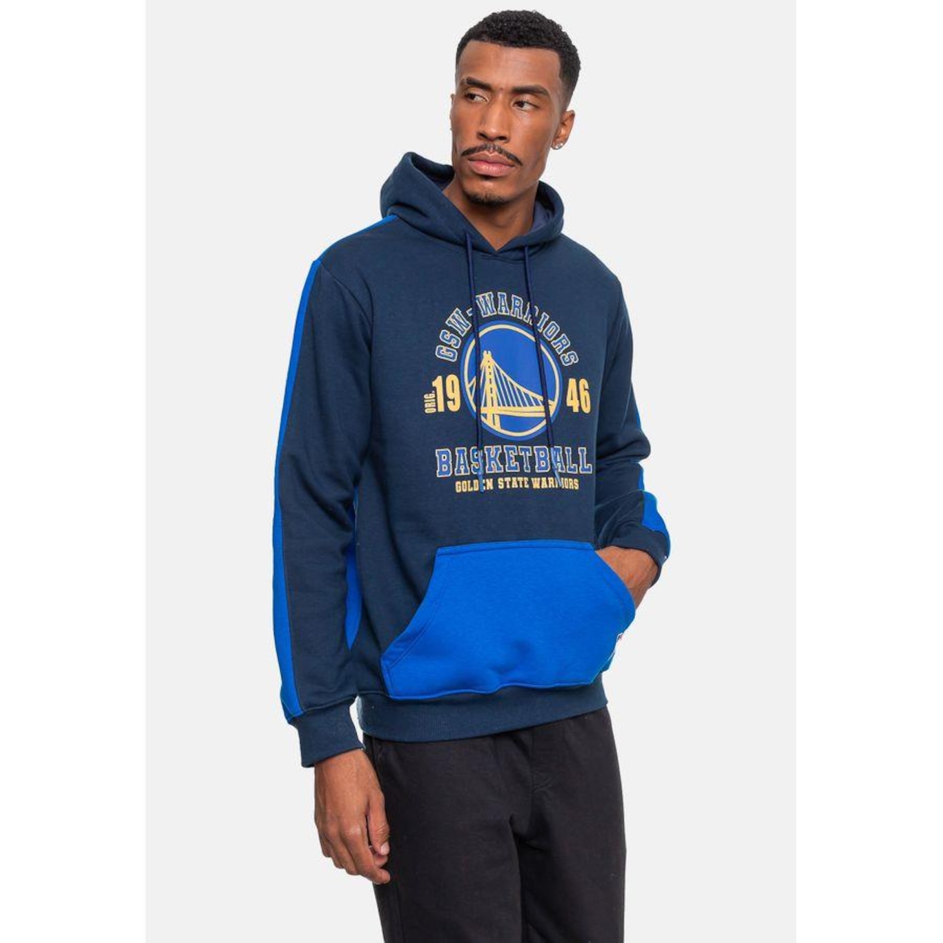 Blusão de Moletom com Capuz Nba Team Town Golden State Warriors - Masculino - Foto 4