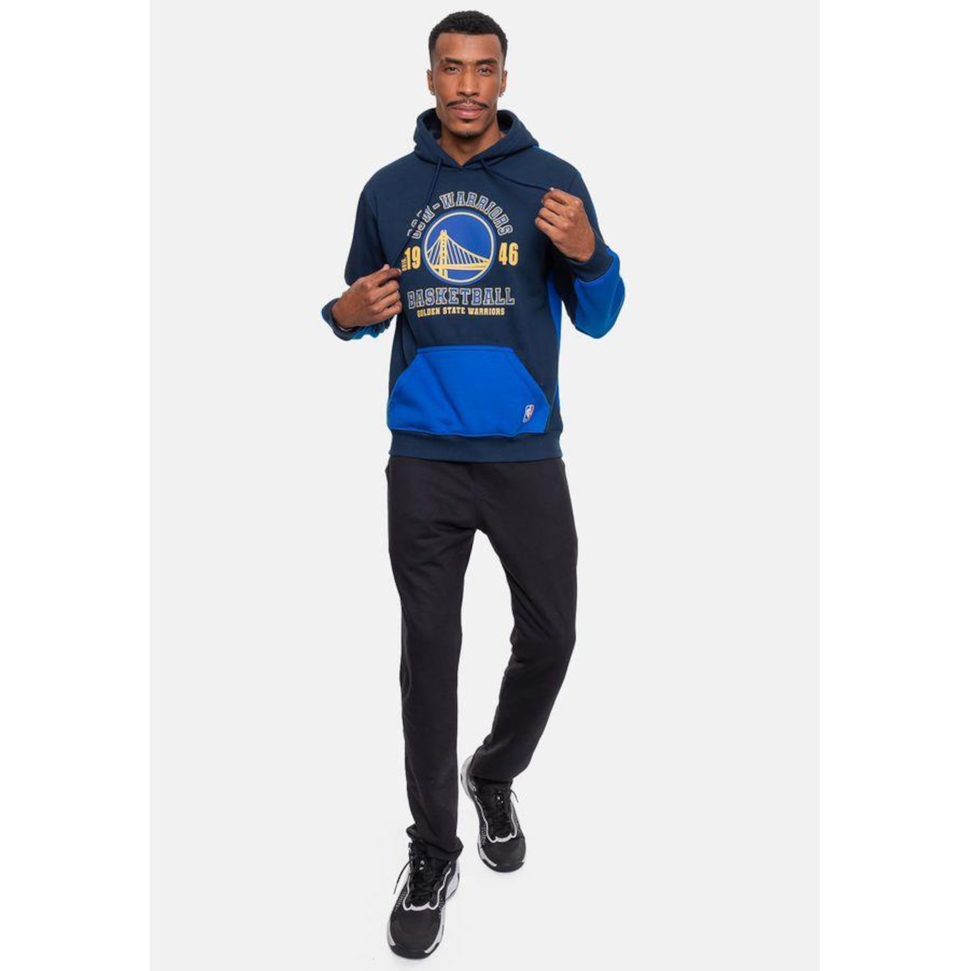 Blusão de Moletom com Capuz Nba Team Town Golden State Warriors - Masculino - Foto 5