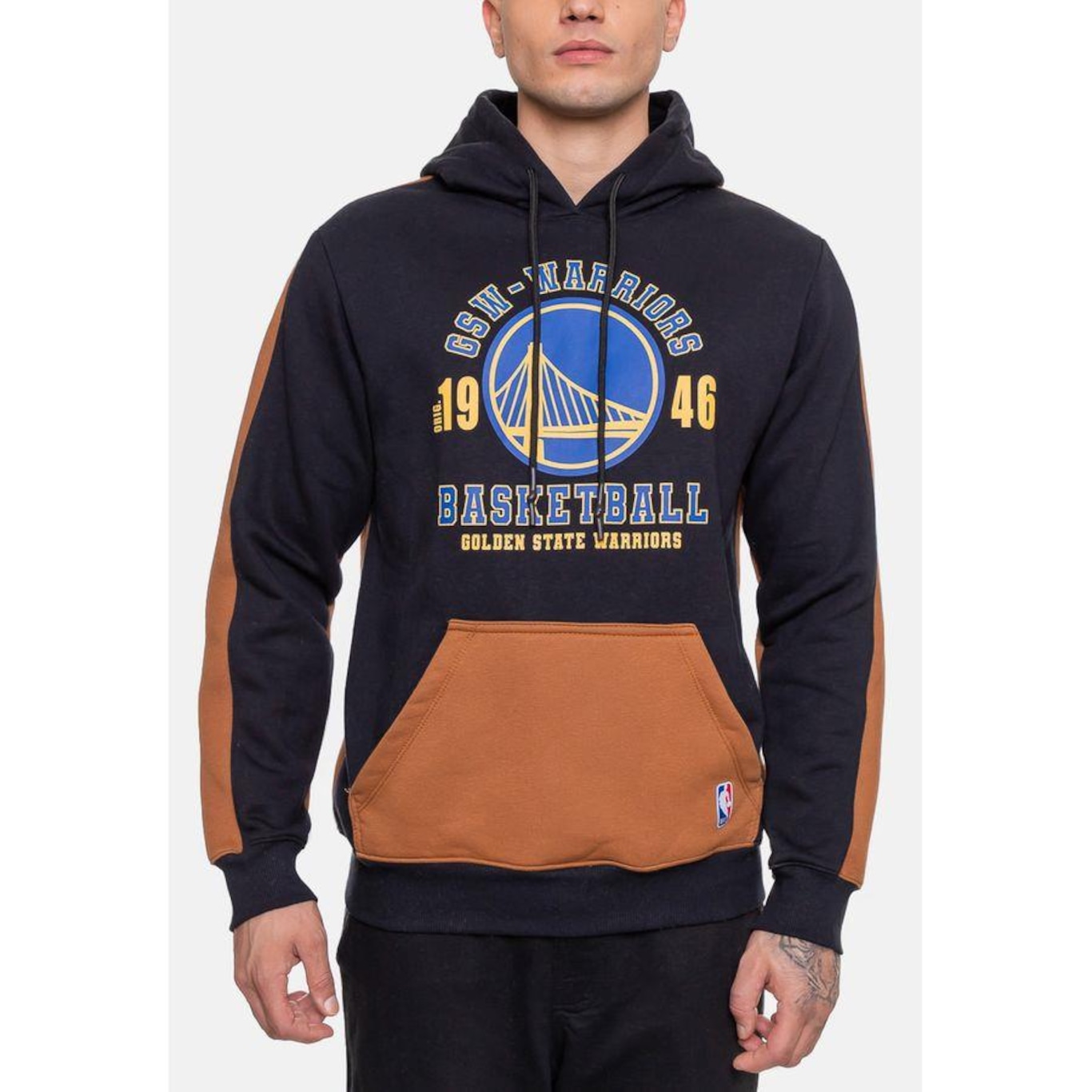 Blusão de Moletom com Capuz Nba Team Town Golden State Warriors - Masculino - Foto 3