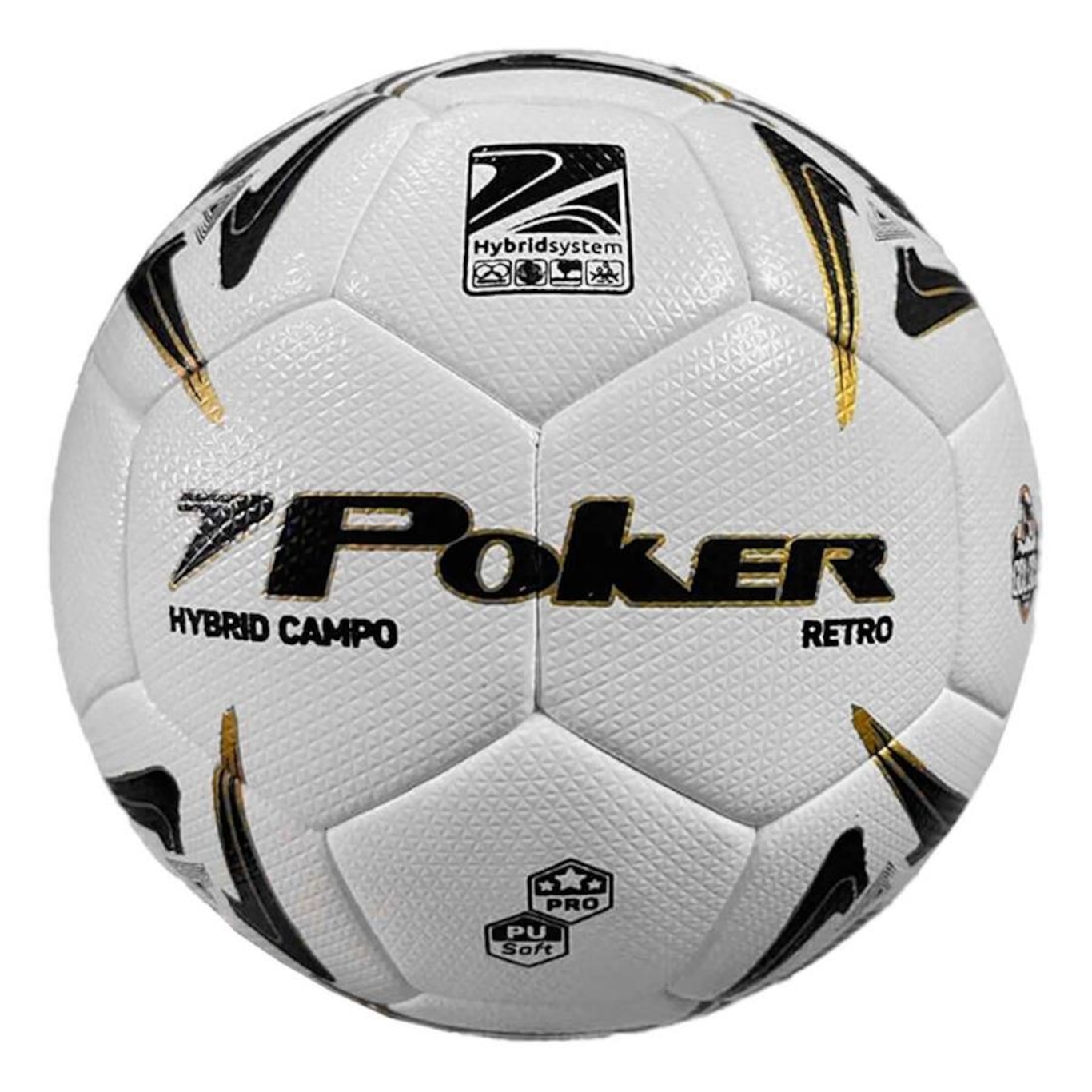 Bola Futebol de Campo Poker Pro 32 Gomos Hybrid Retro - Foto 1