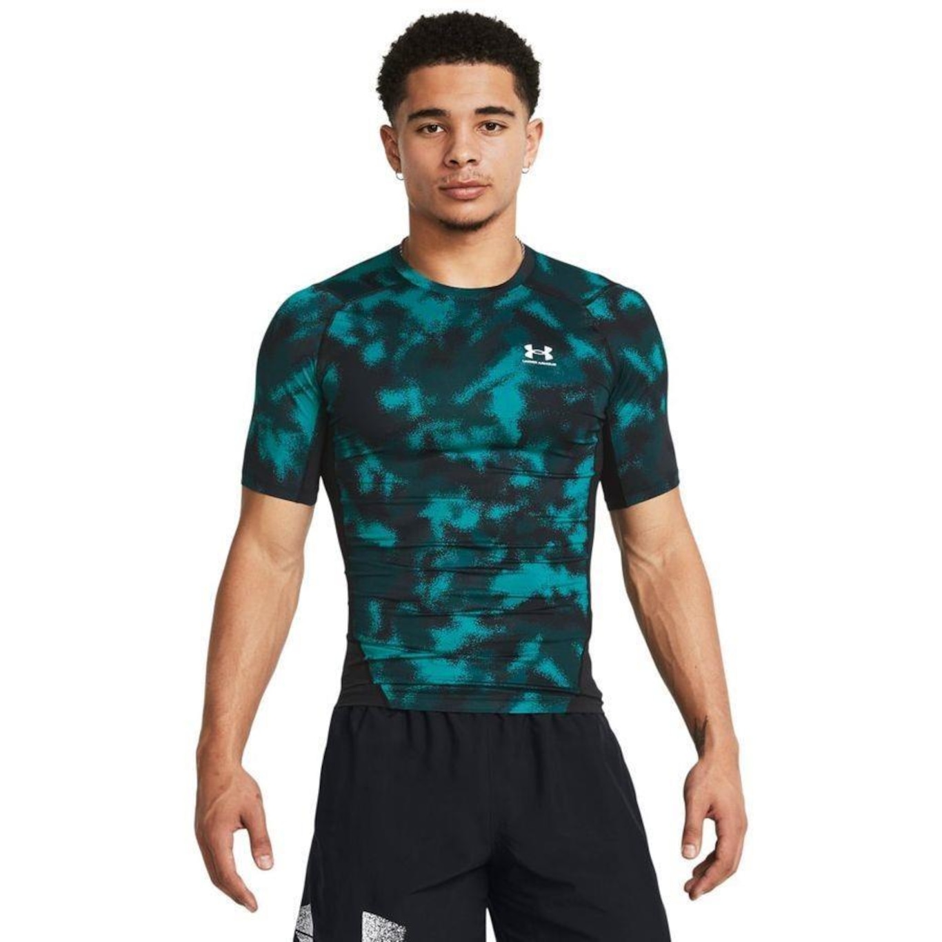 Camiseta de Compressão Under Armour Heatgear Armour Printed - Masculina - Foto 1