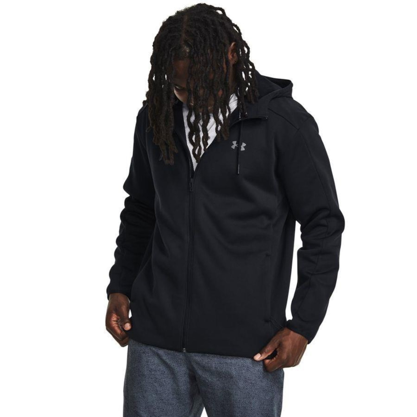 Blusão de Moletom com Capuz Under Armour Essential Swacket - Masculino - Foto 1