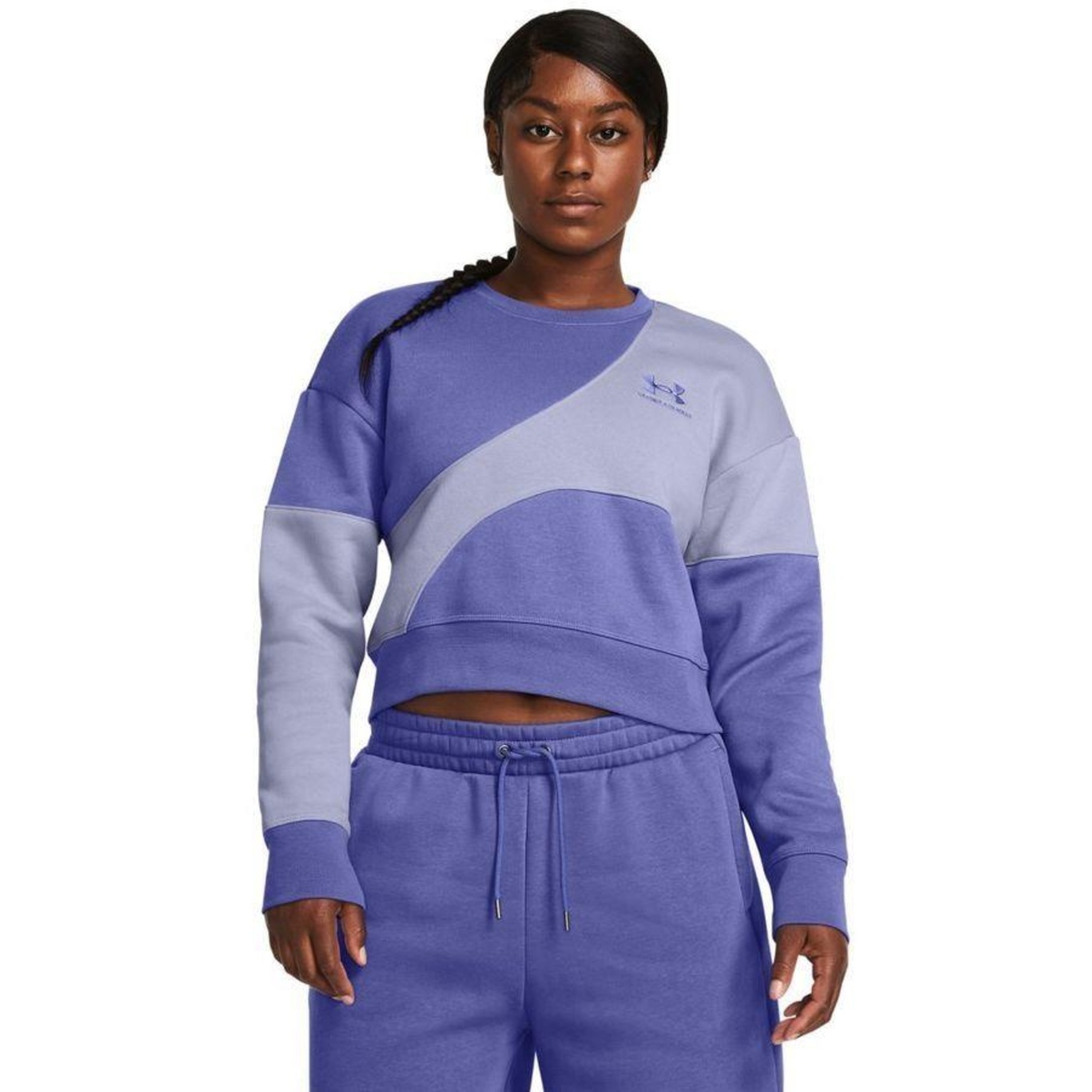 Blusão de Moletom sem Capuz Under Armour Essential Fleece Crop - Feminino - Foto 1