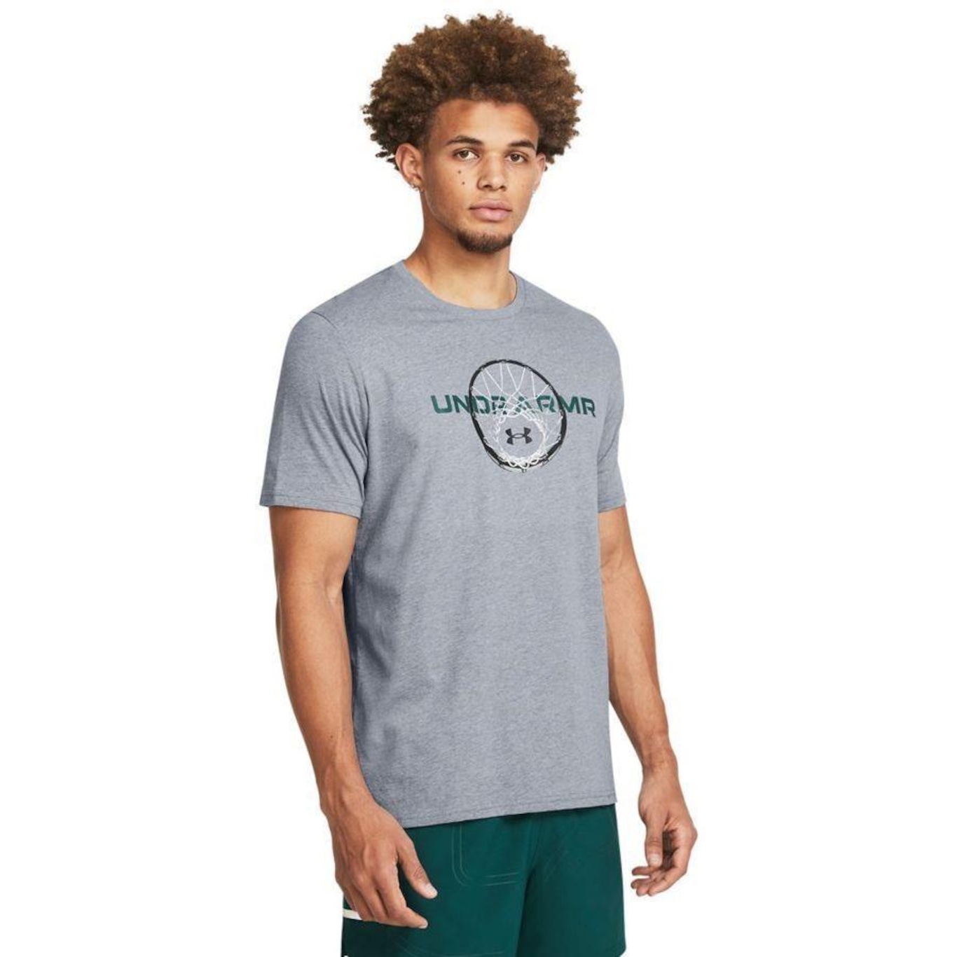 Camiseta Under Armour Bball Net Wordmark - Masculina - Foto 1