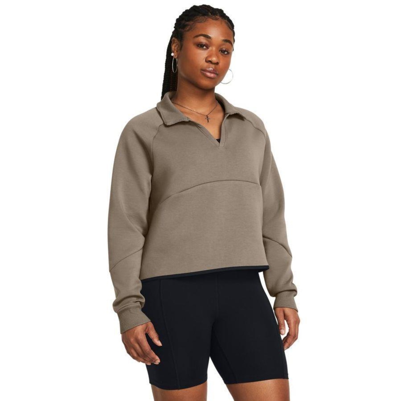 Blusão de Moletom sem Capuz Under Armour Unstoppable Rugby Fleece - Feminino - Foto 1