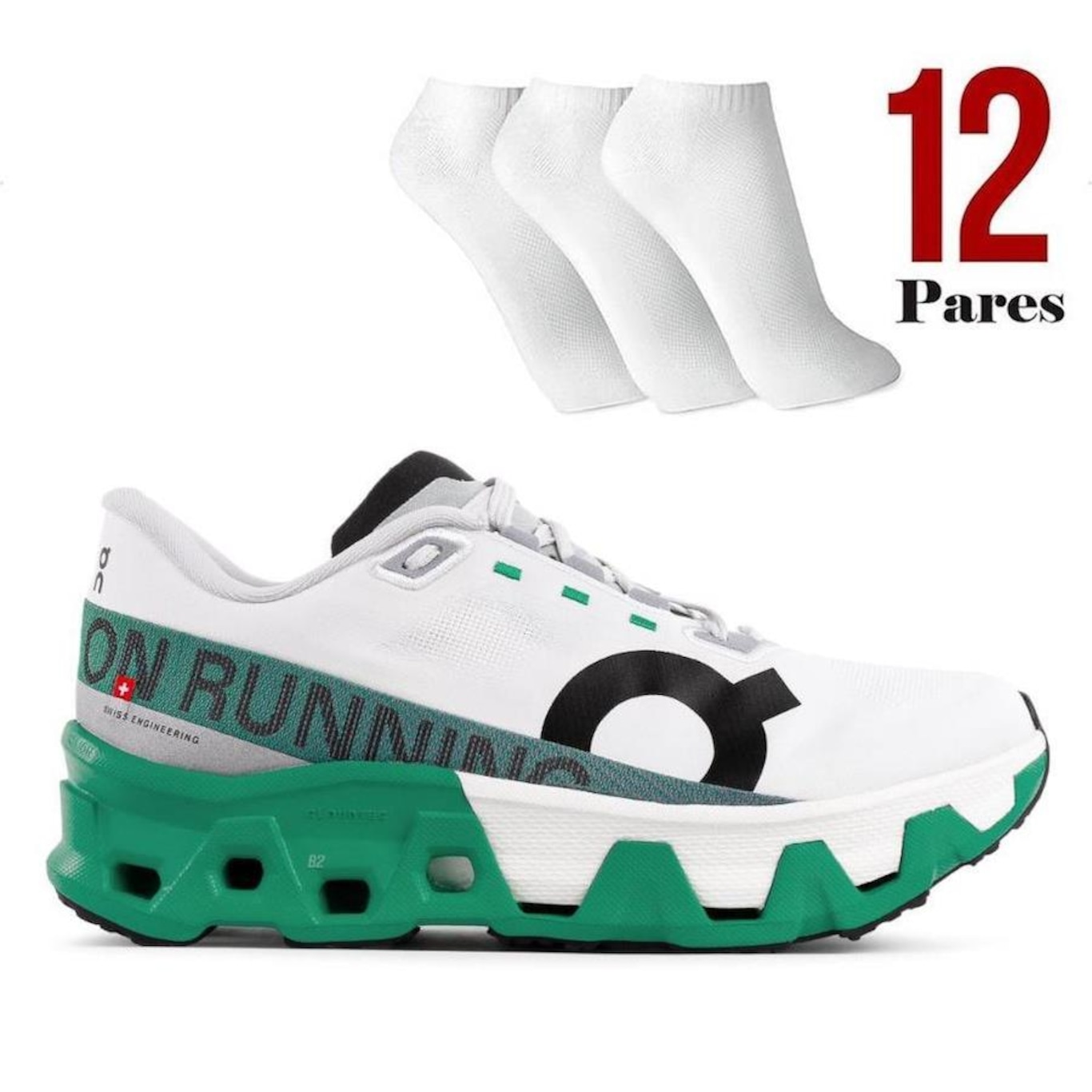 Kit Tênis On Running Cloudmonster Hyper + 12 Pares de Meias - Feminino - Foto 1