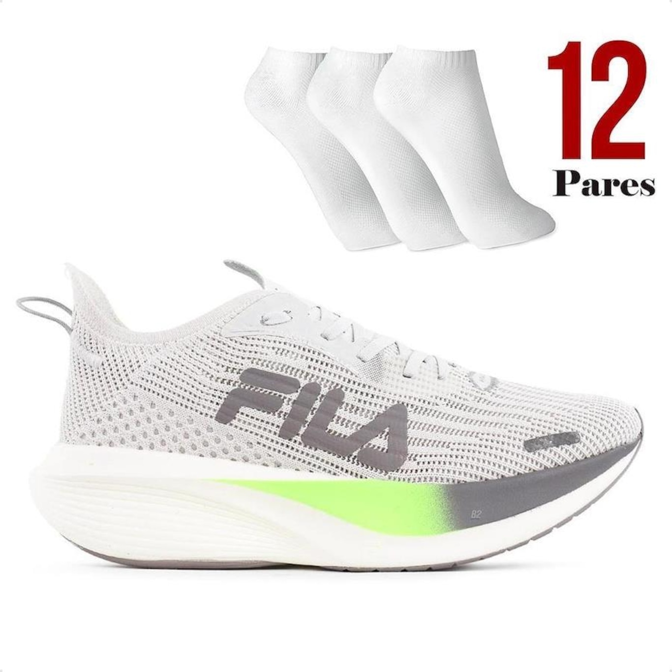 Kit Tênis Fila Racer Carbon 2 + 12 Pares de Meias - Feminino - Foto 1