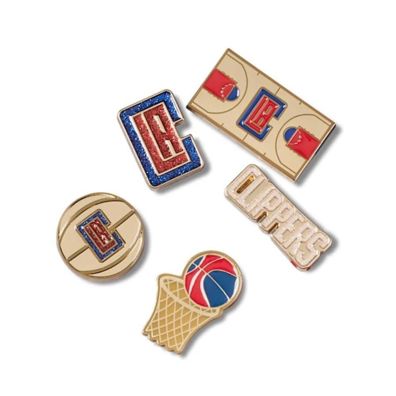 Kit Jibbitz Crocs Nba Los Angeles Clippers Pack com 5 Peças - Foto 1