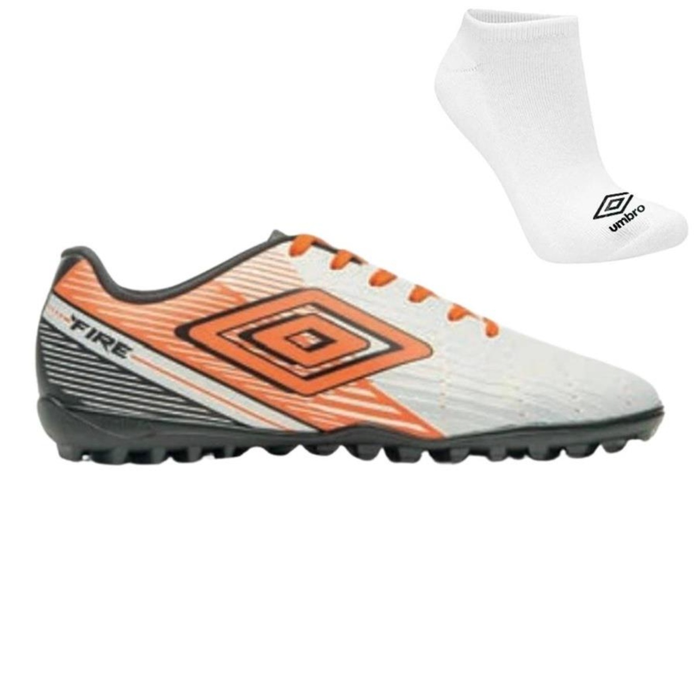 Kit Chuteira Society Umbro Fire e Meia - Adulto - Foto 1