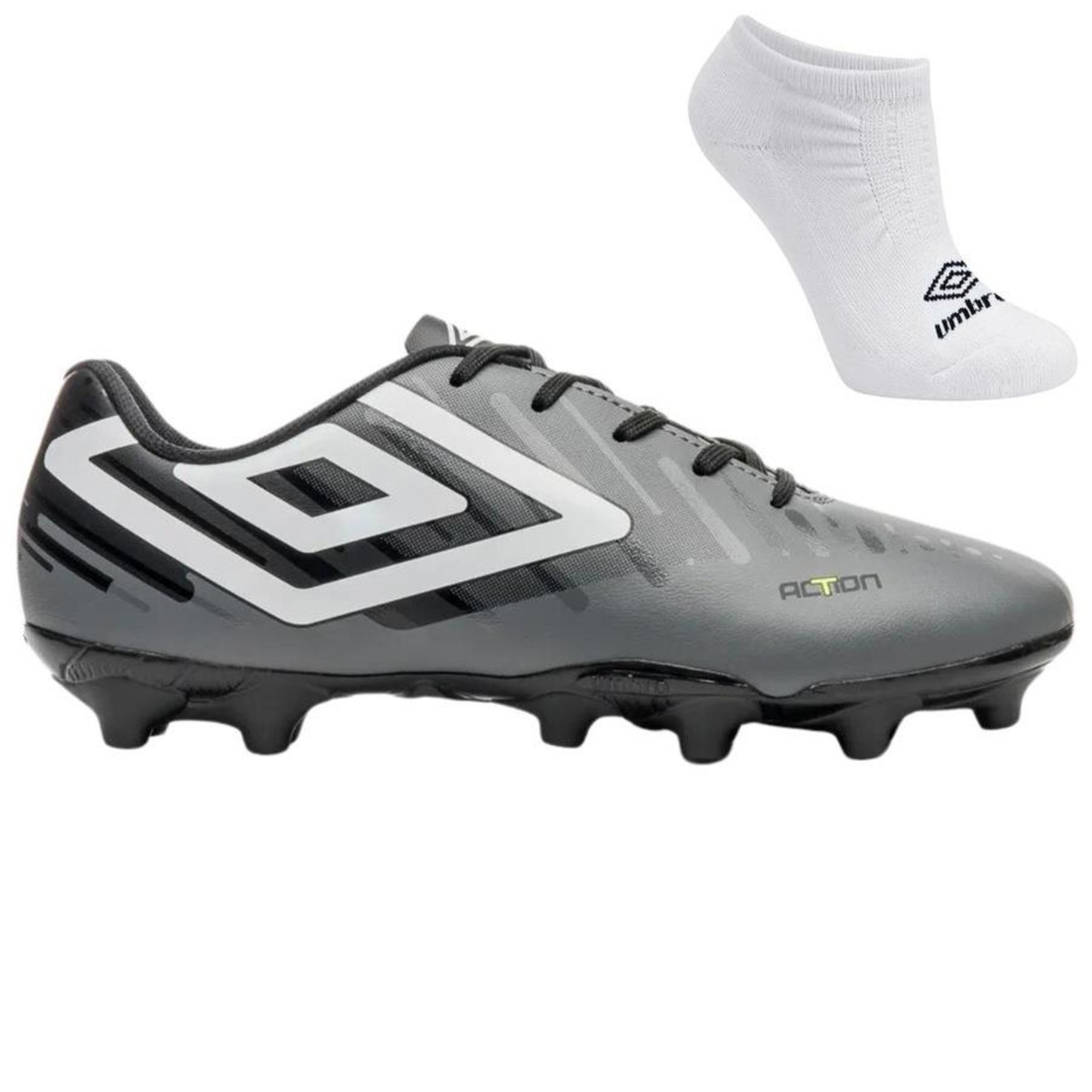 Kit Chuteira Campo Umbro Action e Meia - Adulto - Foto 1