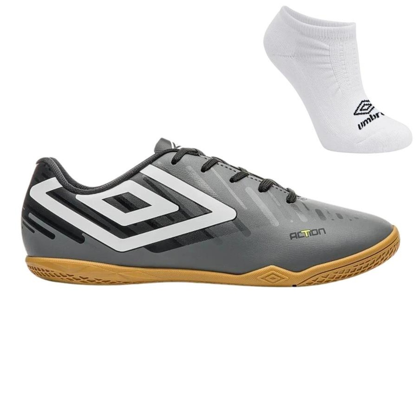 Kit Chuteira Futsal Umbro Action e Meia - Adulto - Foto 1