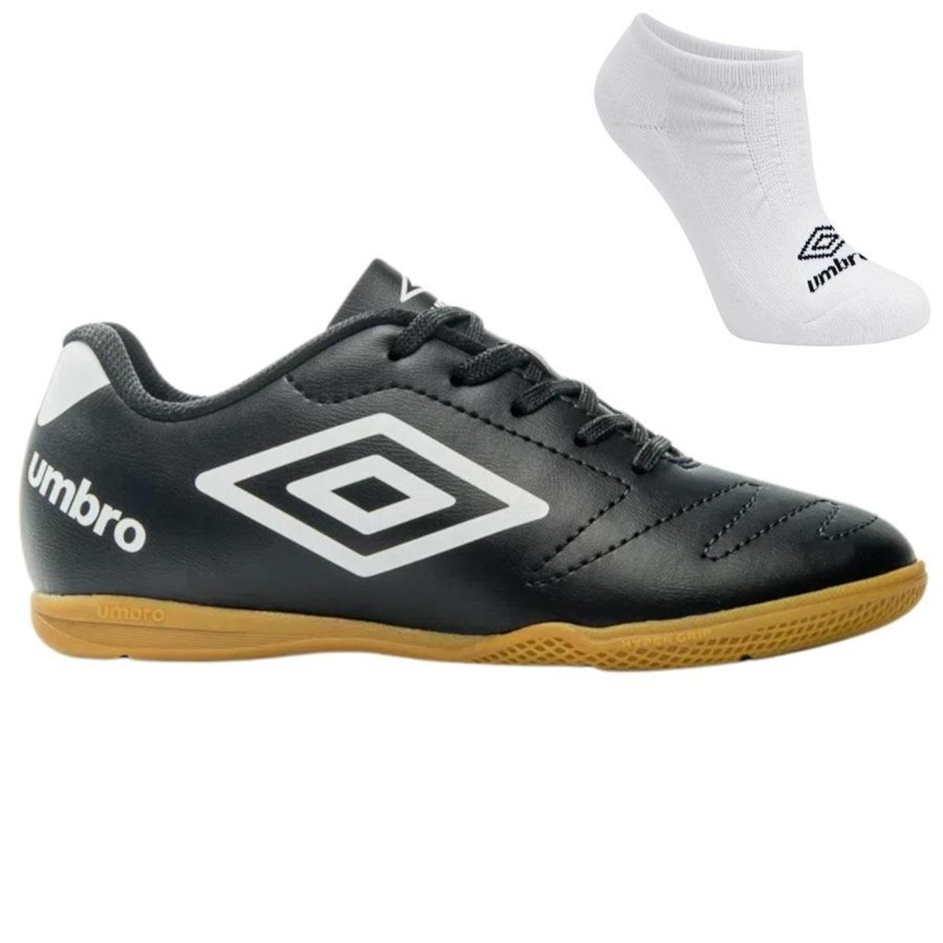 Kit Chuteira Futsal Umbro Class 2.2 Jr e Meia - Adulto - Foto 1