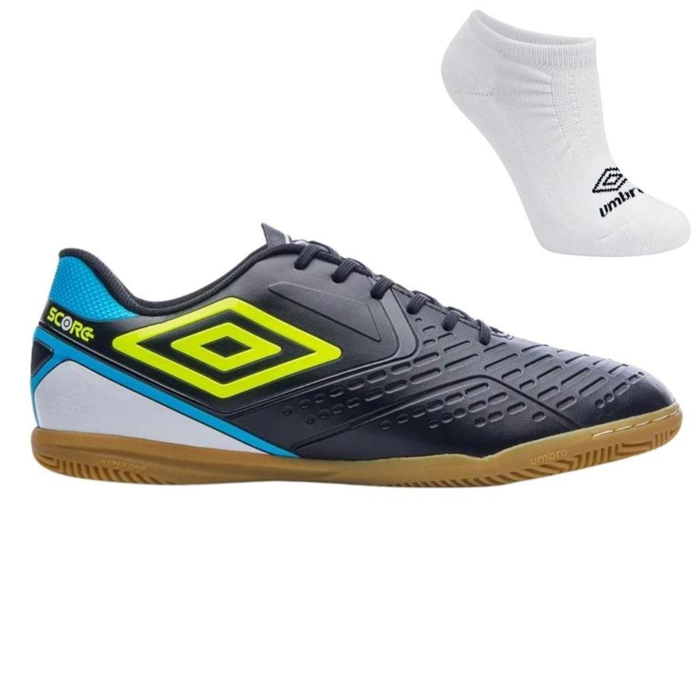 Kit Chuteira Futsal Umbro Score e Meia - Adulto - Foto 1