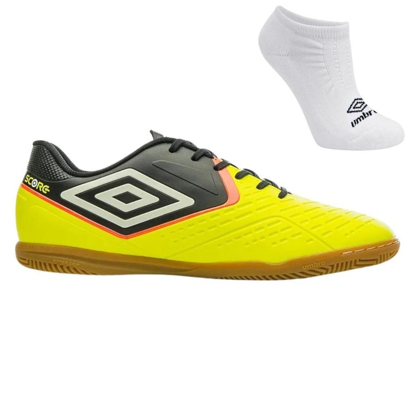 Kit Chuteira Futsal Umbro Score e Meia - Adulto - Foto 1