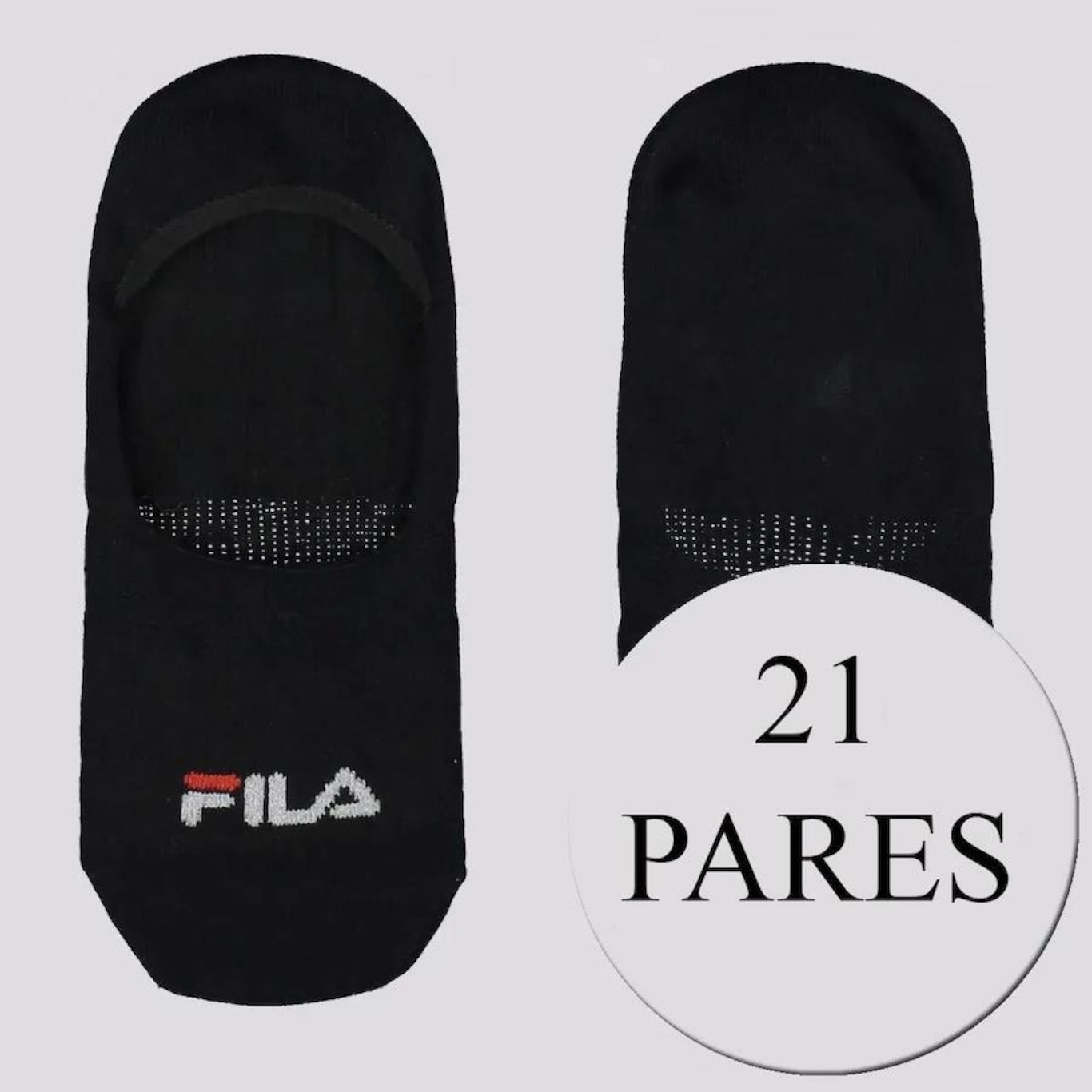 Kit Meias Fila com 21 Pares Cano Invisível - Adulto - Foto 1