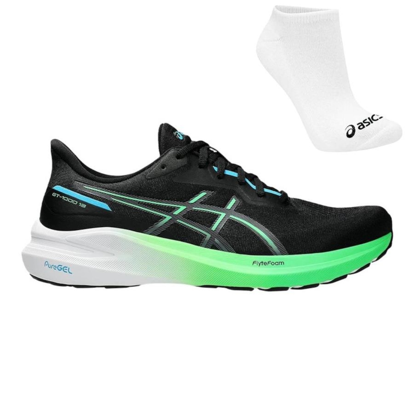 Kit Tênis Asics Gt-1000 13 + Meia - Masculino - Foto 1