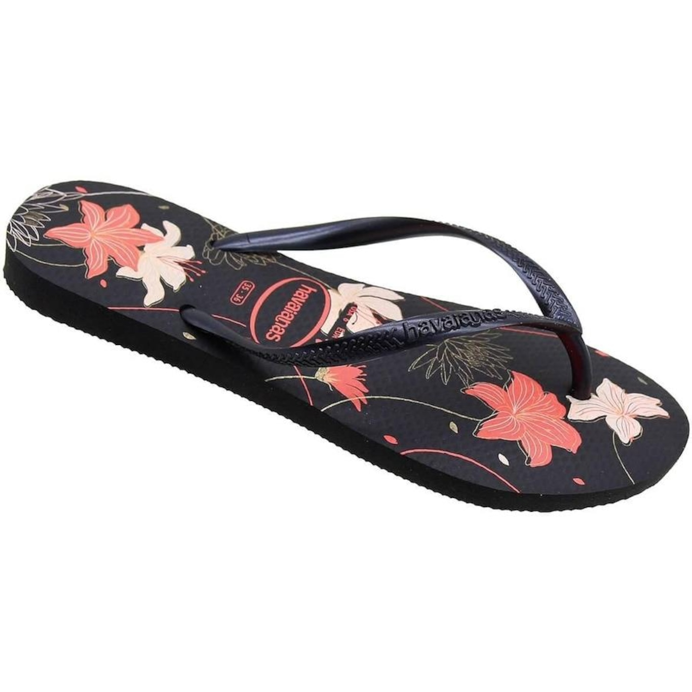 Chinelo de Dedo Havaianas Slim Organic 2 Floral - Feminino - Foto 2