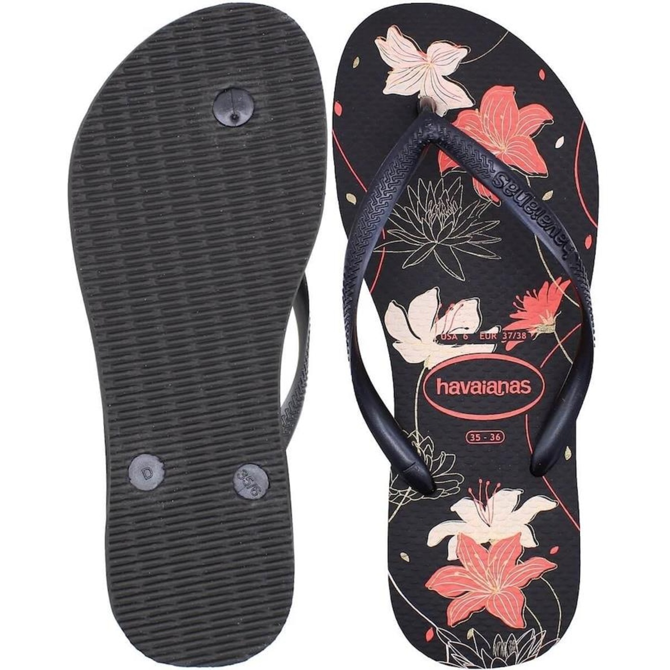 Chinelo de Dedo Havaianas Slim Organic 2 Floral - Feminino - Foto 3