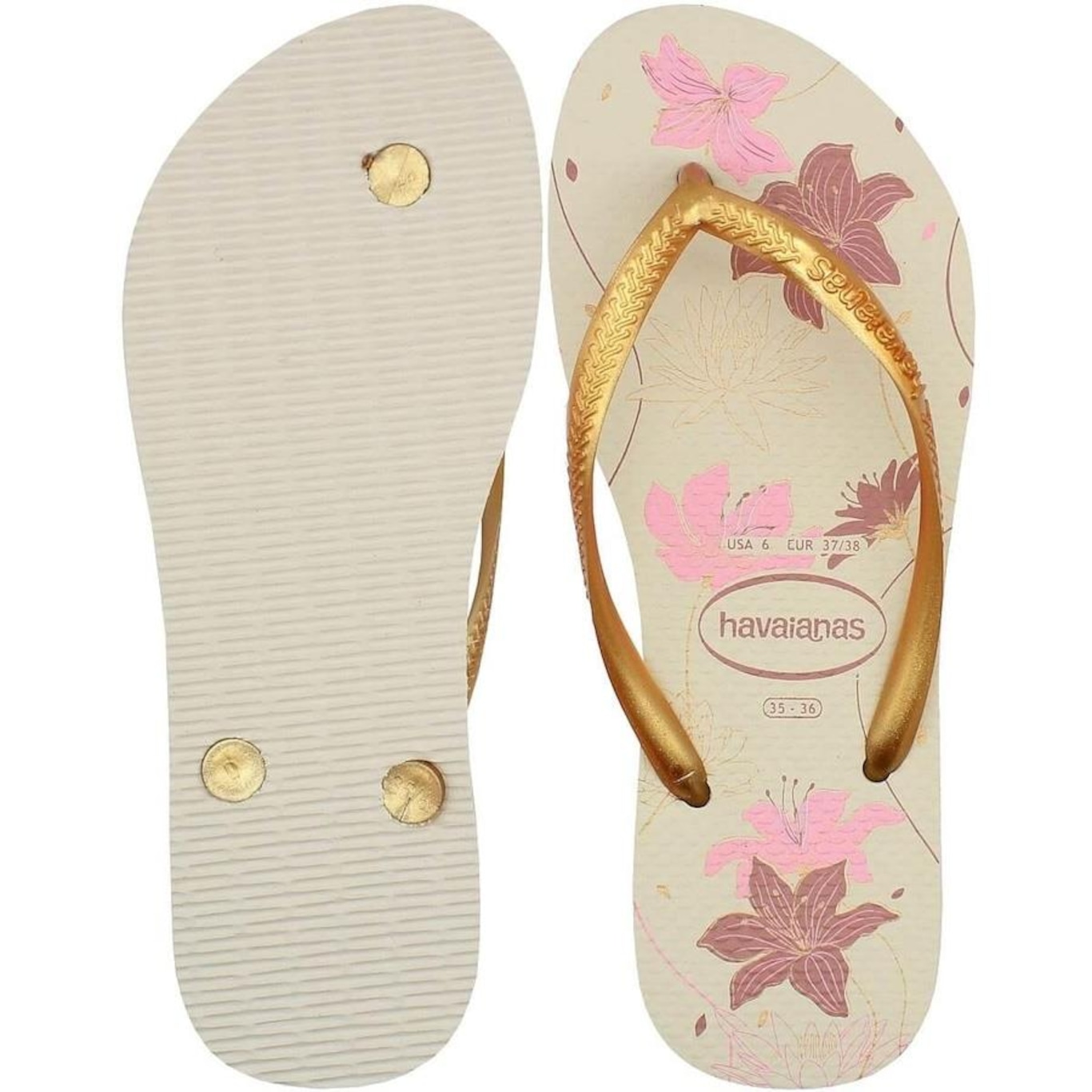 Chinelo de Dedo Havaianas Slim Organic 2 Floral - Feminino - Foto 2