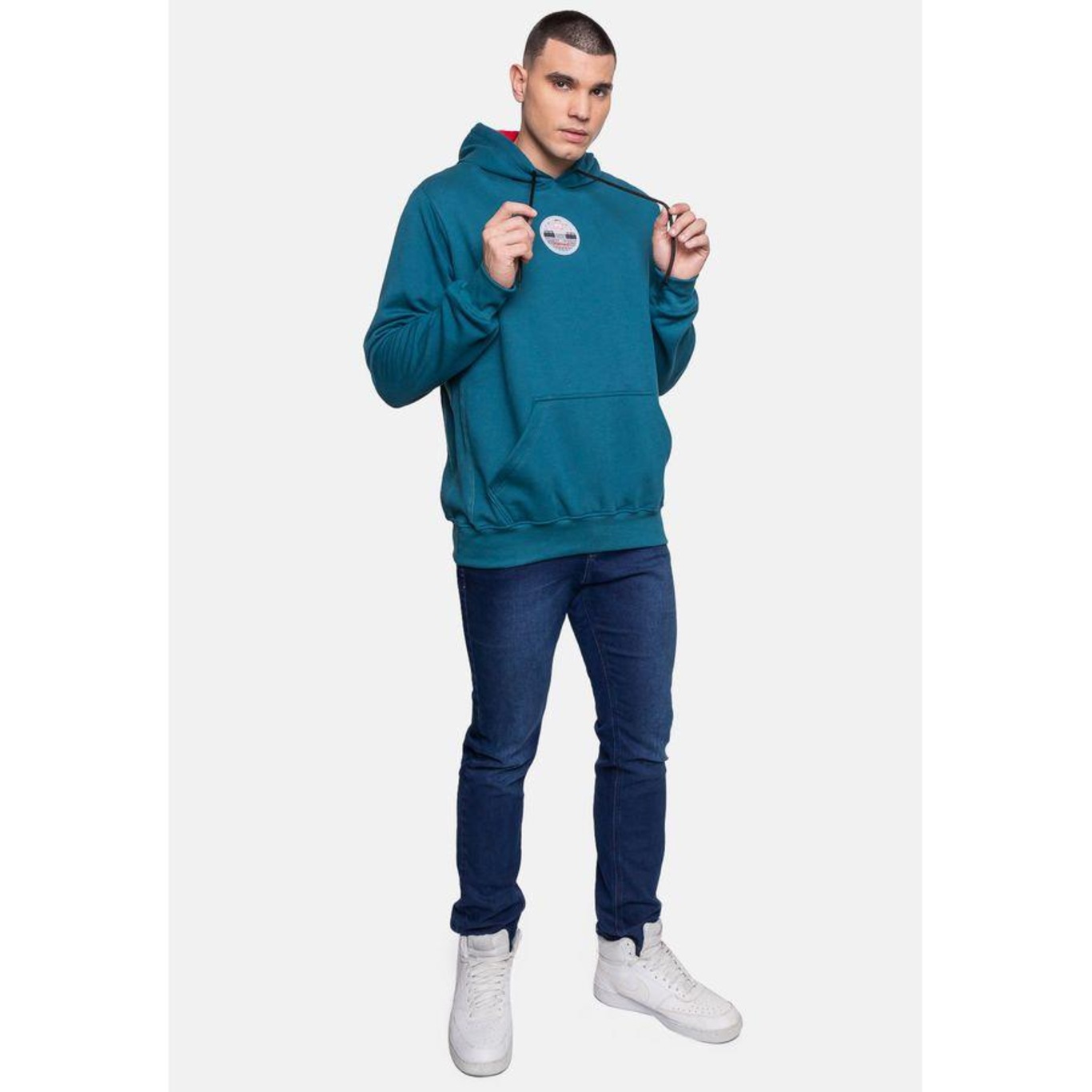 Blusão de Moletom com Capuz Fatal Fthd Teal - Masculino - Foto 5