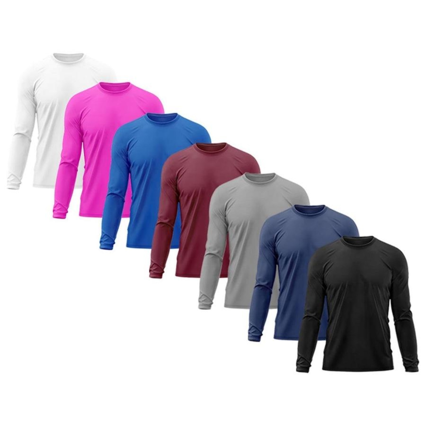 Kit 7x Camisas Térmicas Adriben Proteção Solar Uv 50 - Masculina - Foto 1