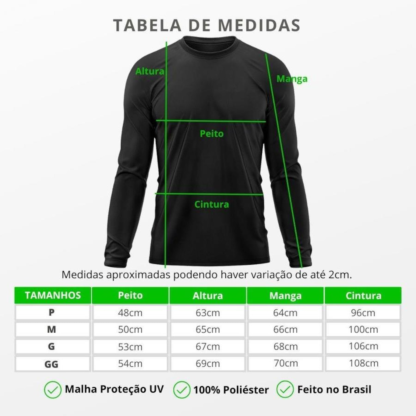 Kit 7x Camisas Térmicas Adriben Proteção Solar Uv 50 - Masculina - Foto 6