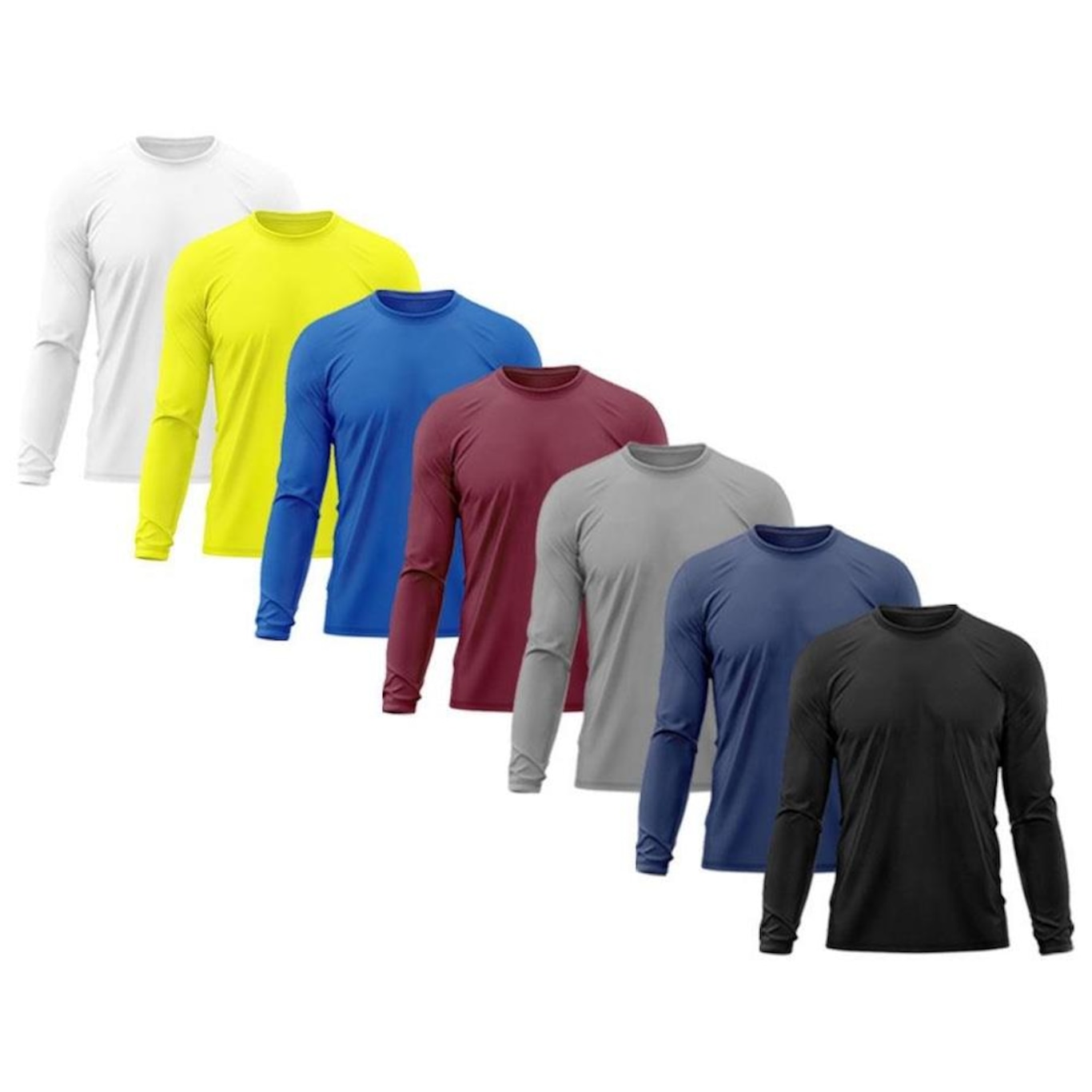 Kit 7x Camisas Térmicas Adriben Proteção Solar Uv 50 - Masculina - Foto 1