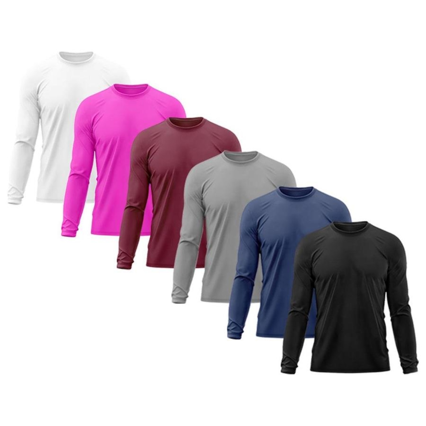 Kit 6x Camisas Térmicas Adriben Proteção Solar UV 50 - Masculina - Foto 1