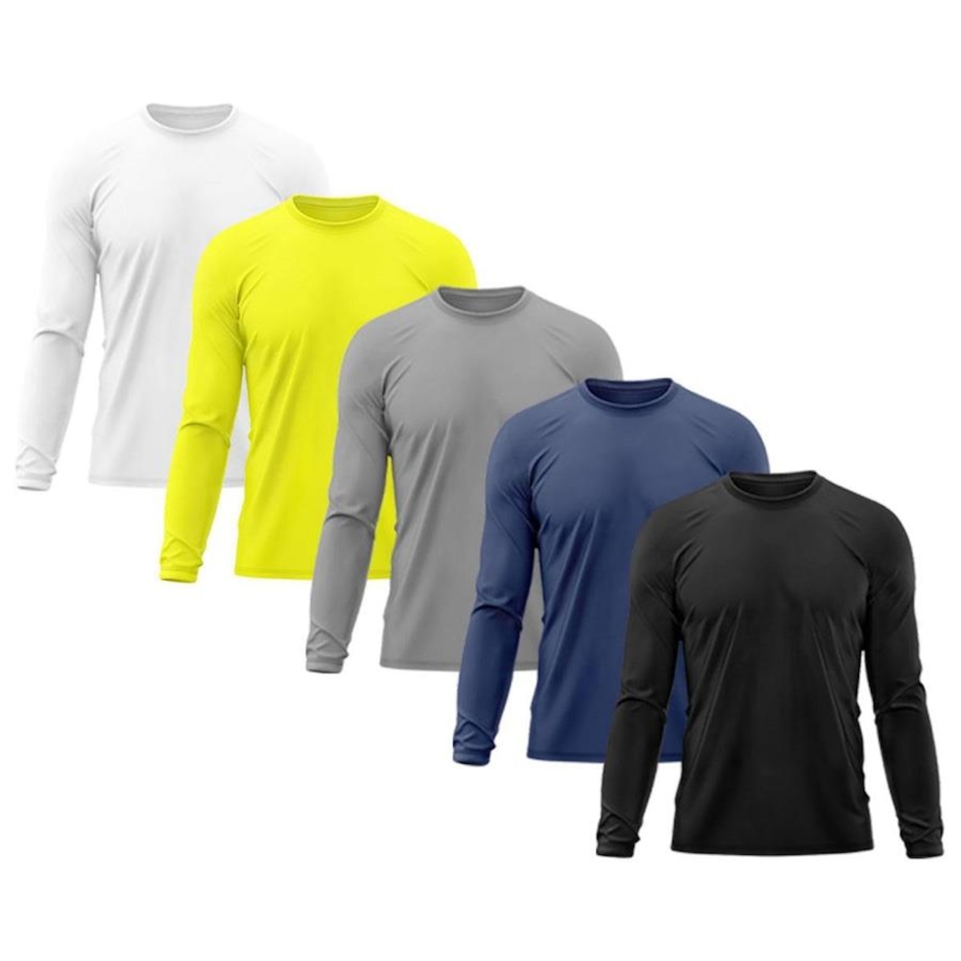 Kit 5x Camisas Térmicas Adriben Proteção Solar Uv 50 - Masculina - Foto 1