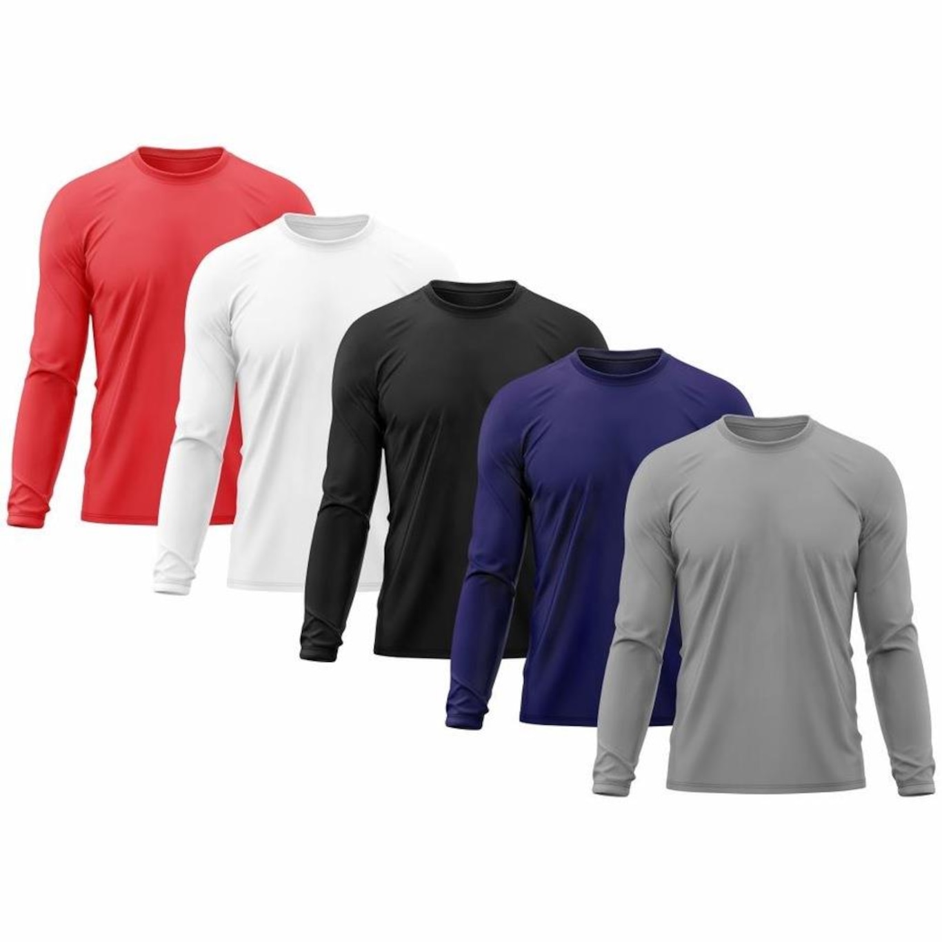 Kit 5x Camisas Térmicas Adriben Proteção Solar Uv 50 - Masculina - Foto 1