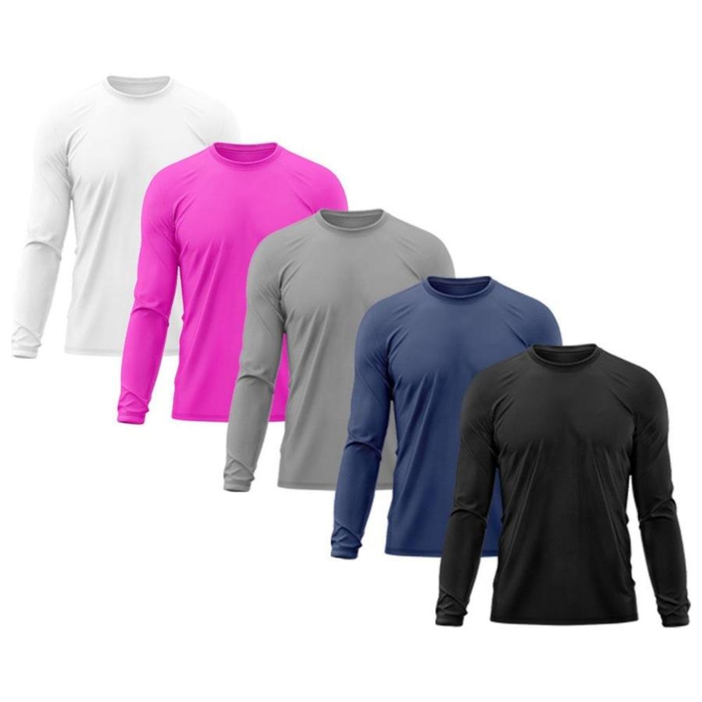 Kit 5x Camisas Térmicas Adriben Proteção Solar Uv 50 - Masculina - Foto 1