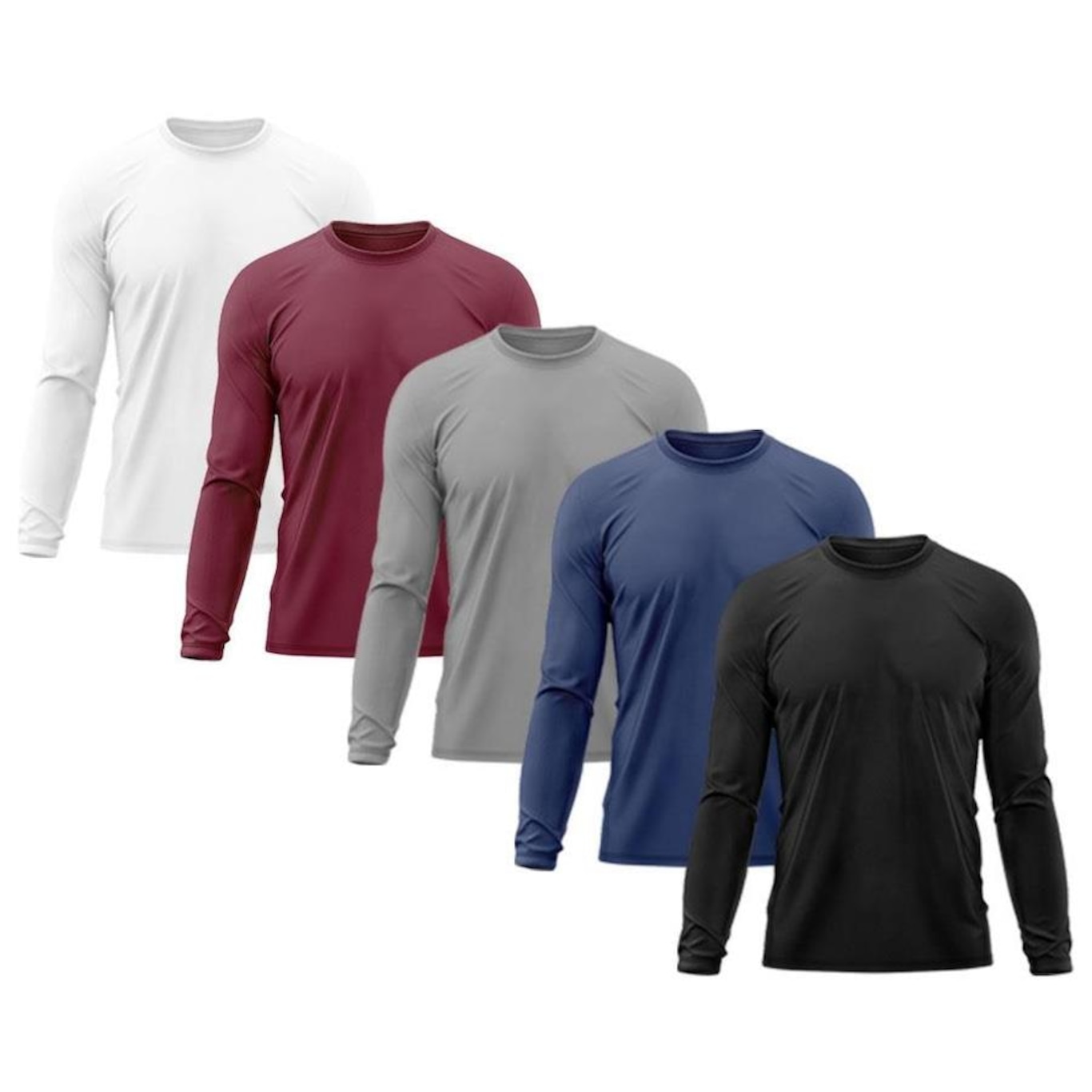 Kit 5x Camisas Térmicas Adriben Proteção Solar Uv 50 - Masculina - Foto 1