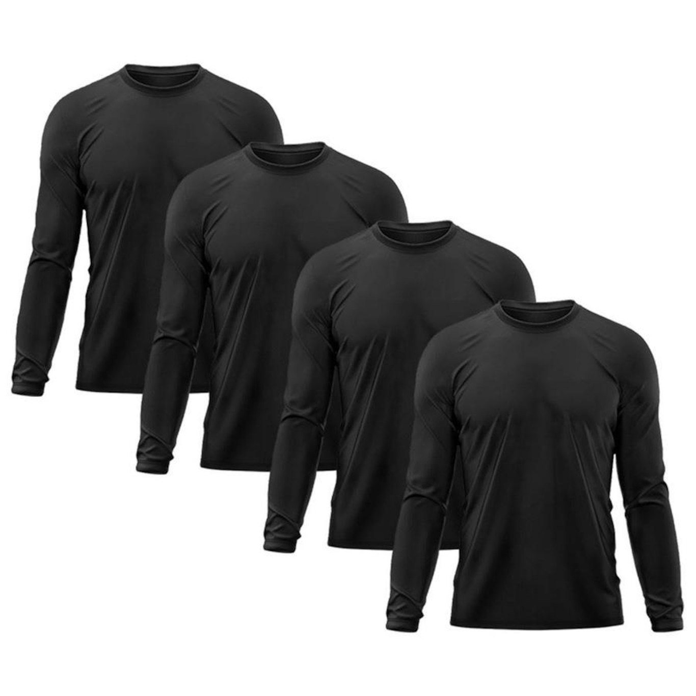 Kit 4x Camisas Térmicas Adriben Proteção Solar Uv 50 - Masculina - Foto 1