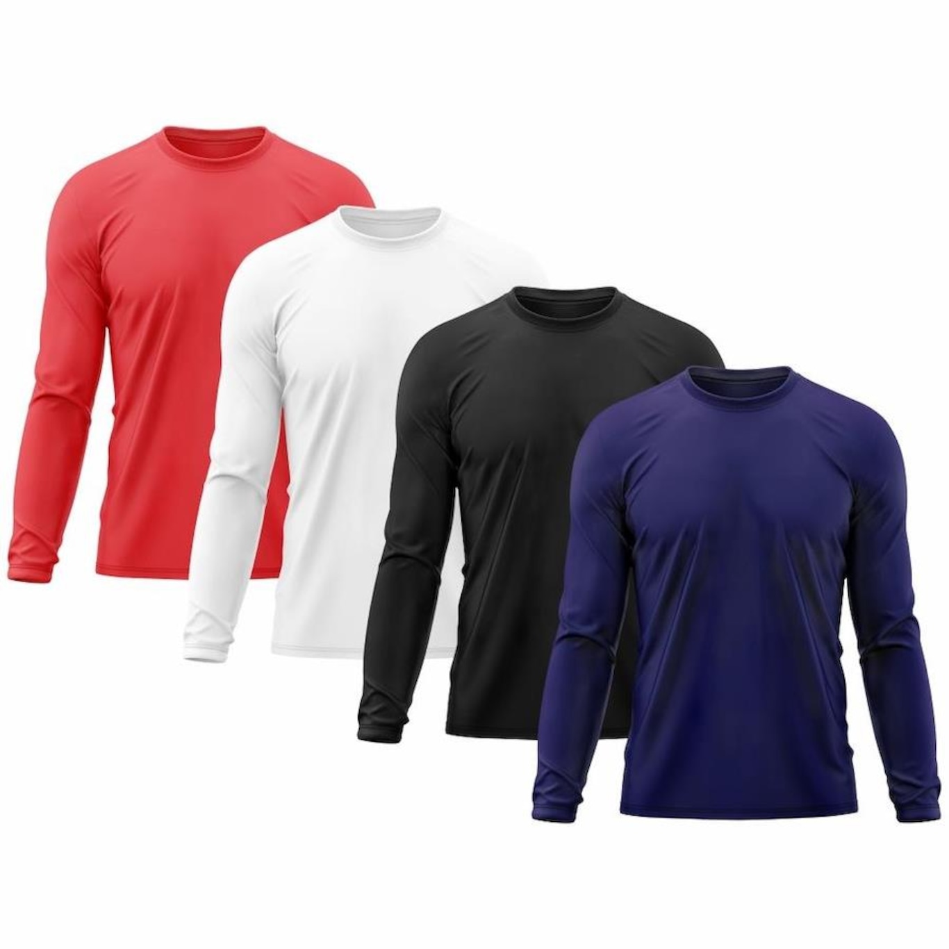 Kit 4x Camisas Térmicas Adriben Proteção Solar Uv 50 - Masculina - Foto 1