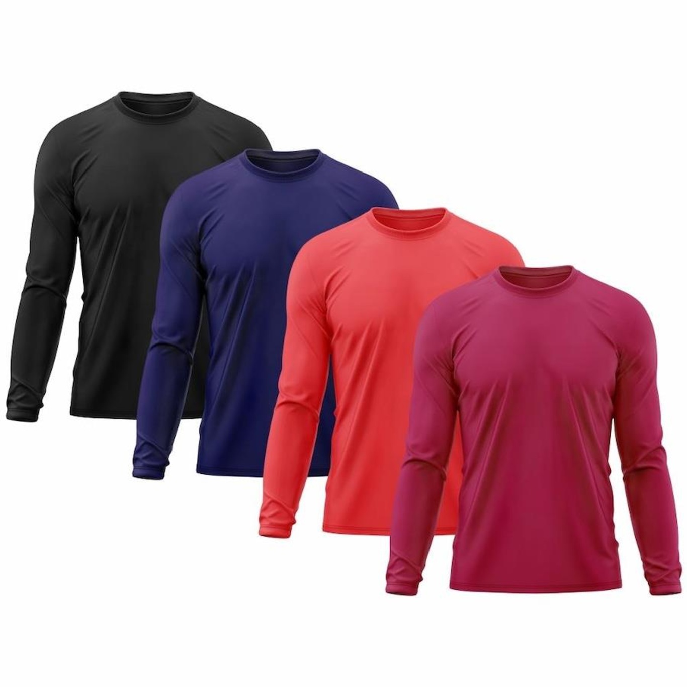 Kit 4x Camisas Térmicas Adriben Proteção Solar Uv 50 - Masculina - Foto 1