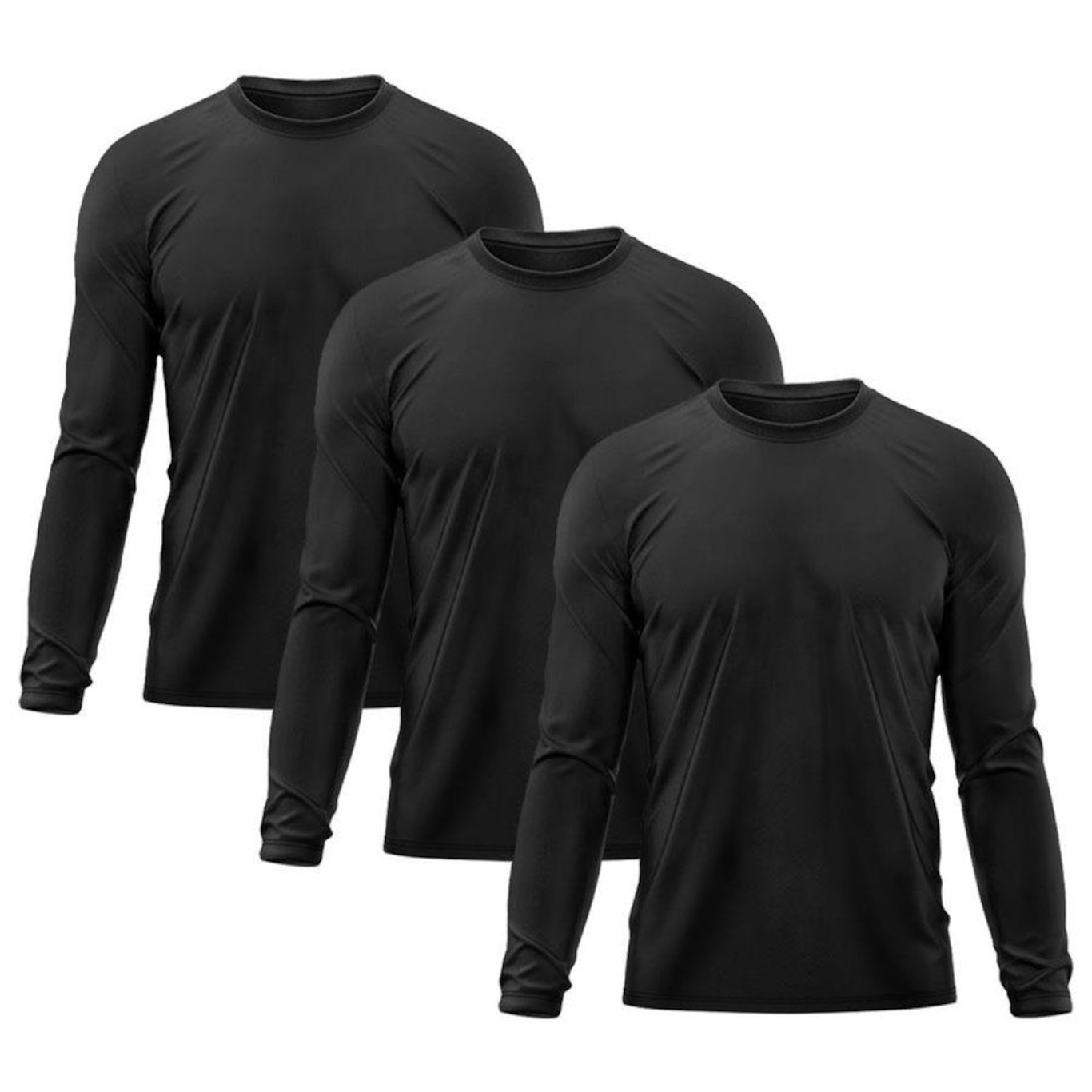 Kit 3x Camisas Térmicas Adriben Proteção Solar UV 50 - Masculina - Foto 1