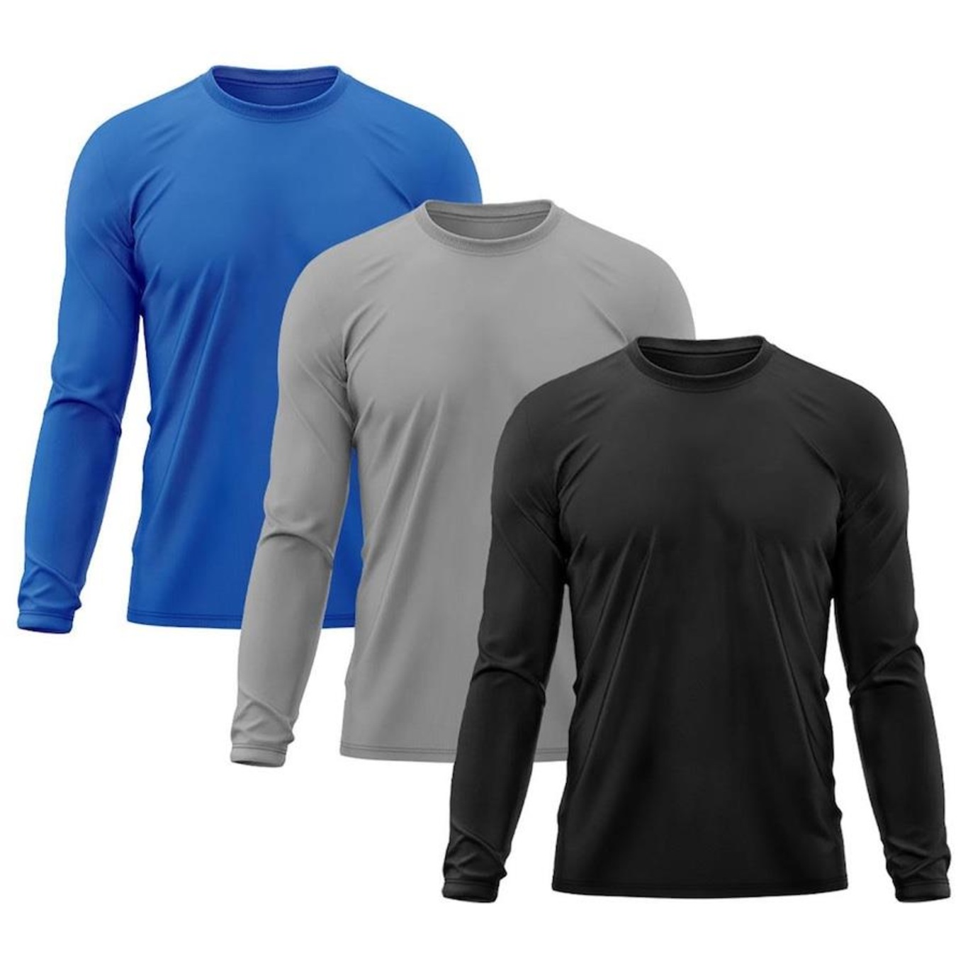 Kit 3x Camisas Térmicas Adriben Proteção Solar UV 50 - Masculina - Foto 1